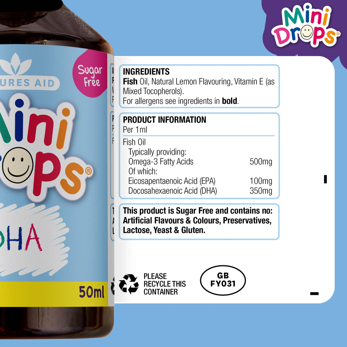 Natures Aid Mini Drops Multi-Vitamin for Babies, Kids & Children 50ml