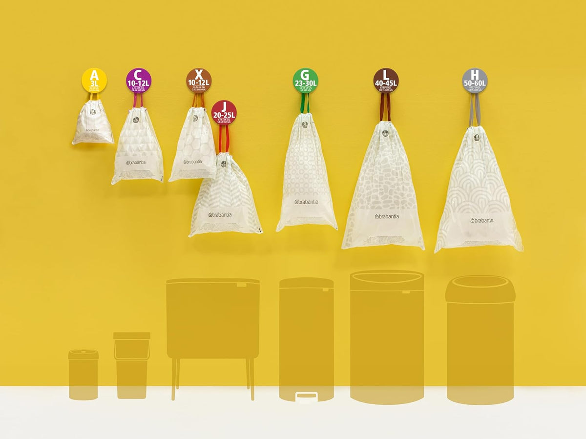 Brabantia PerfectFit Bin Liners, Tear-Resistant, Size D/15-20L (40 Bags)