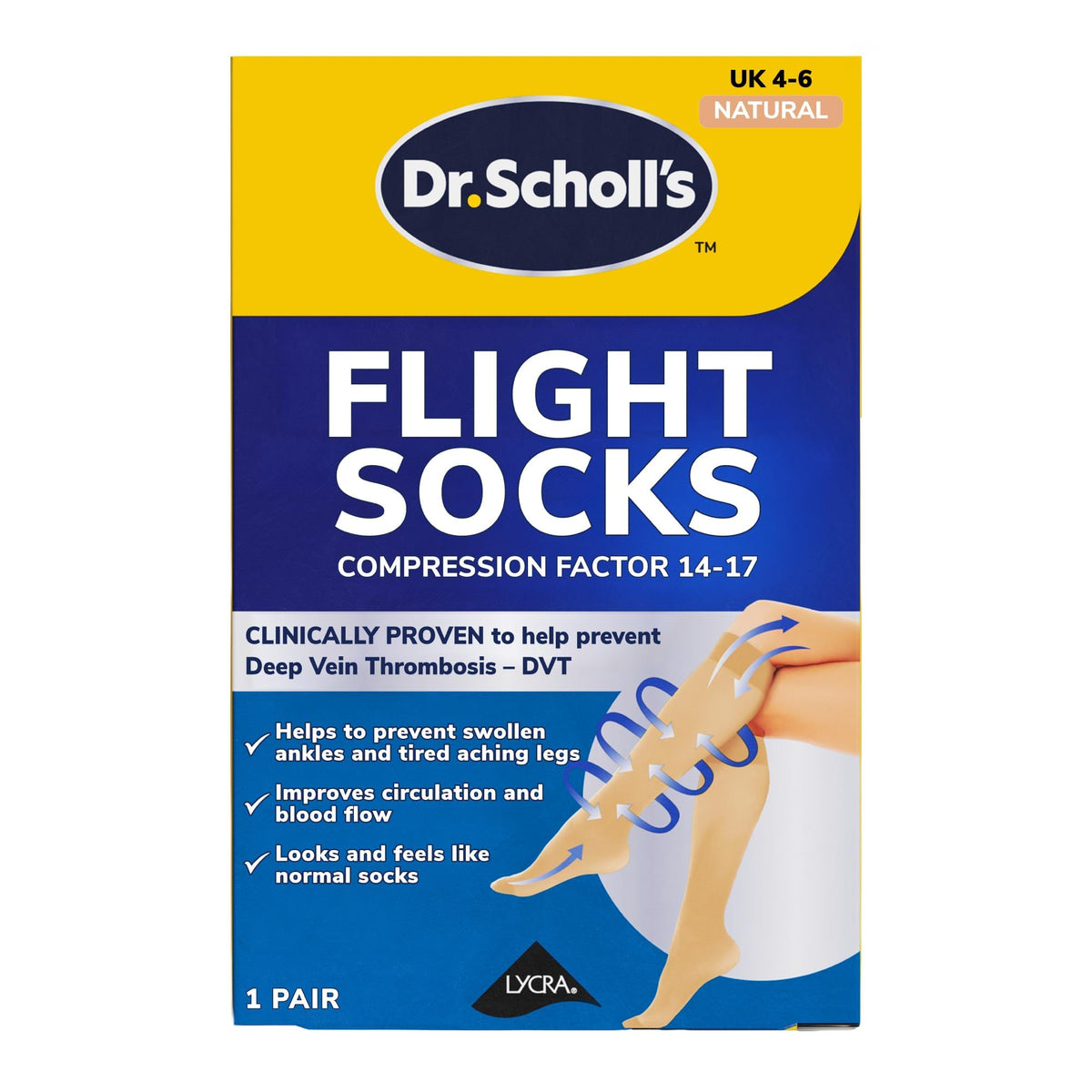 Dr. Scholl's Flight Socks - Clinically Proven Compression Socks for Flight Travel - Help Prevent Swollen Ankles and Deep Vein Thrombosis