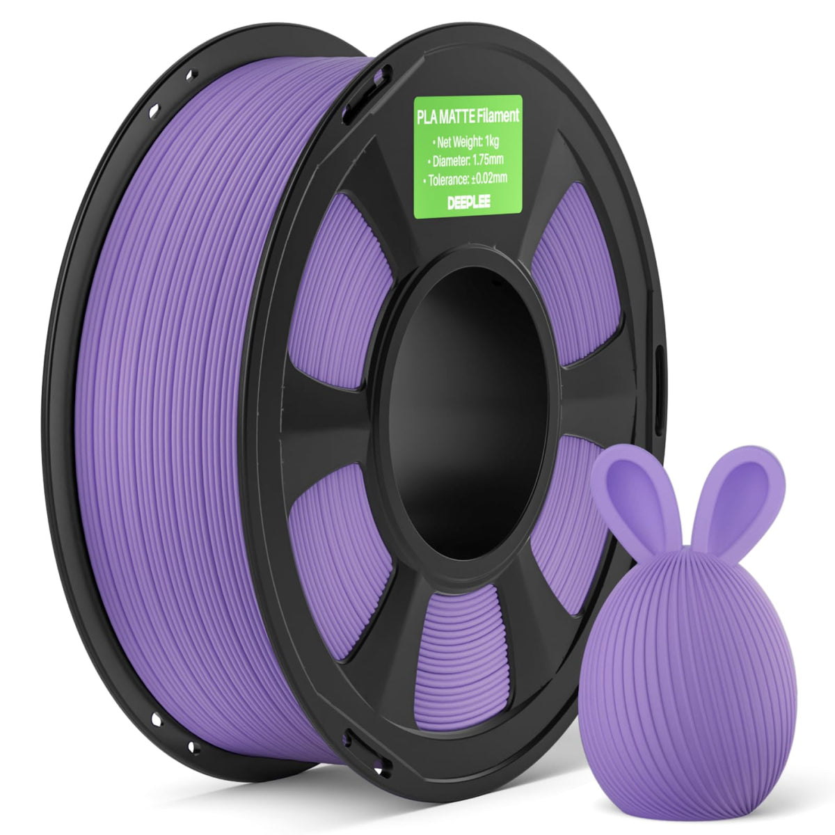 DEEPLEE Matte PLA Filament 1.75mm Matte Black 1kg(Plastic Spool)