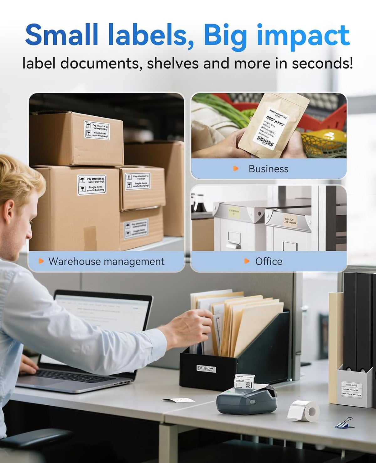 NIIMBOT B1 Label Maker Machine, 2 Inch Bluetooth Sticker Printer