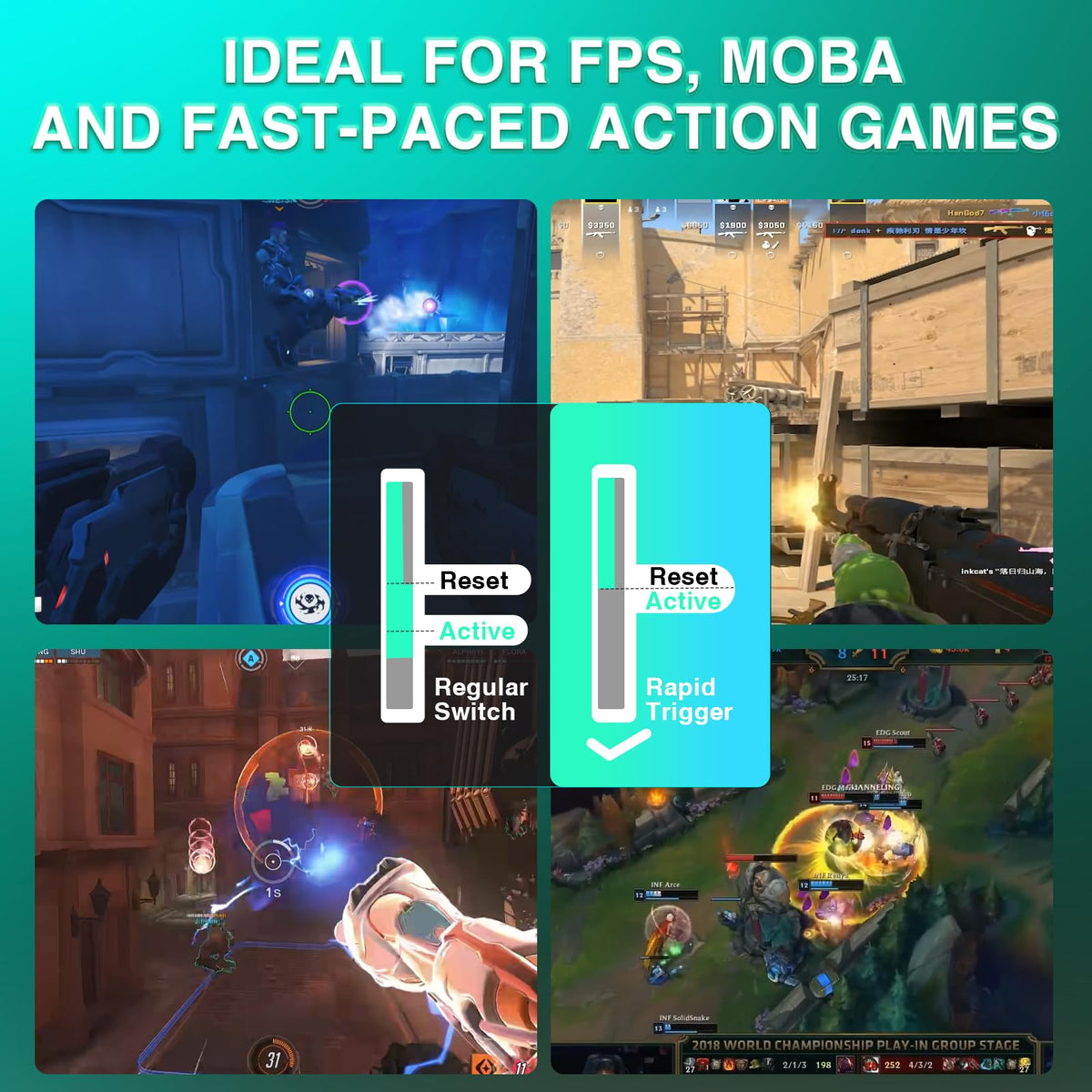 AULA WIN60 HE Mechanical Gaming Keyboard Wired,Hall Effect Magnetic Switches,Adjustable Actuation Rapid Trigger,8K Polling Rate,RGB Backlight,60% Percent Keyboard for Mac/Win (BLACK) (Pack of 2)