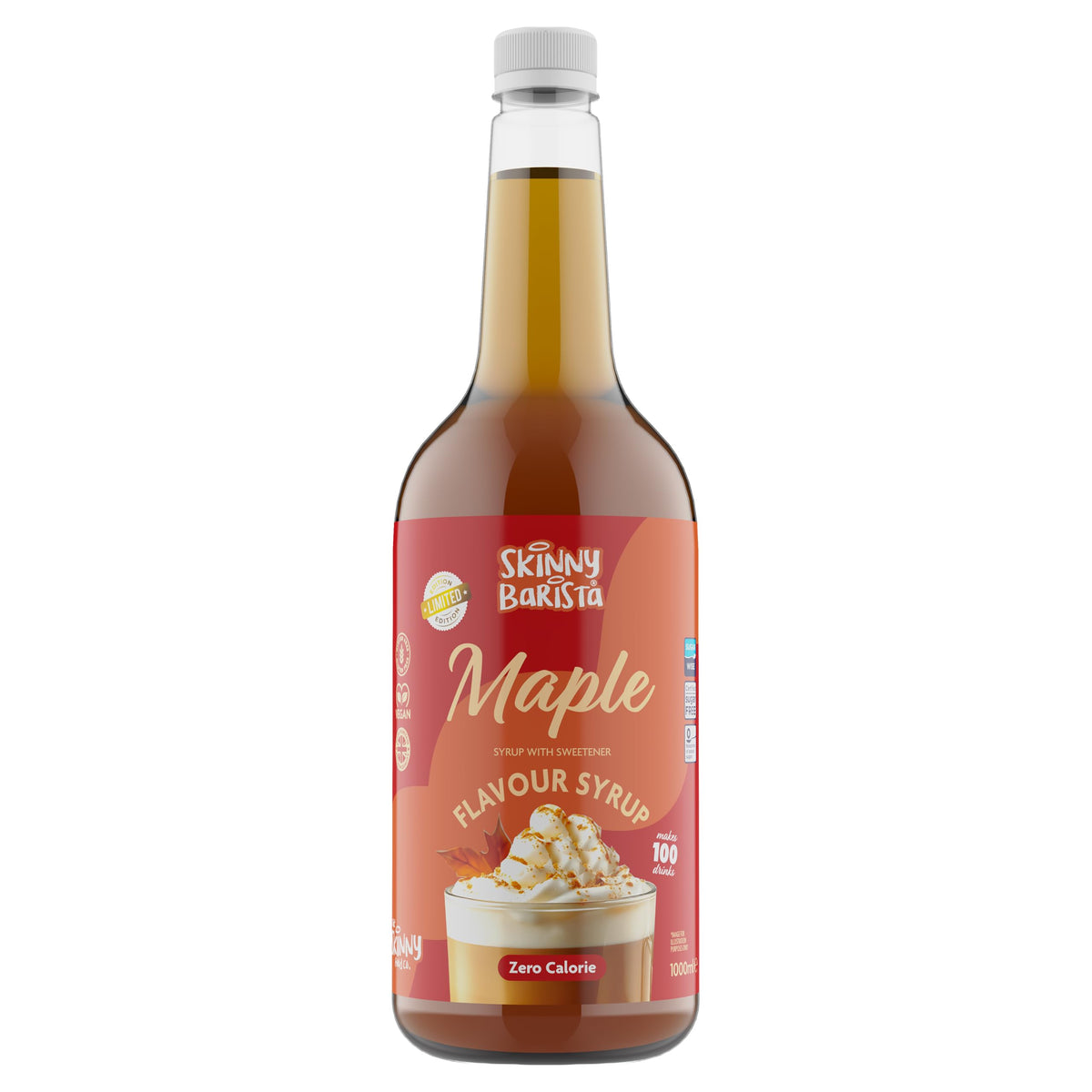 Skinny Food Co Butterscotch Syrup Zero Calorie 1L - Sugar Free Coffee Syrup