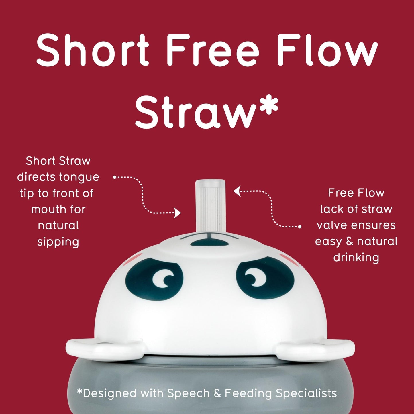 TUM TUM Tippy Up Free Flow Sippy Cup (No Valve), Sippy Cup for Toddlers, 200ml, BPA Free (Betsy Bear S3)