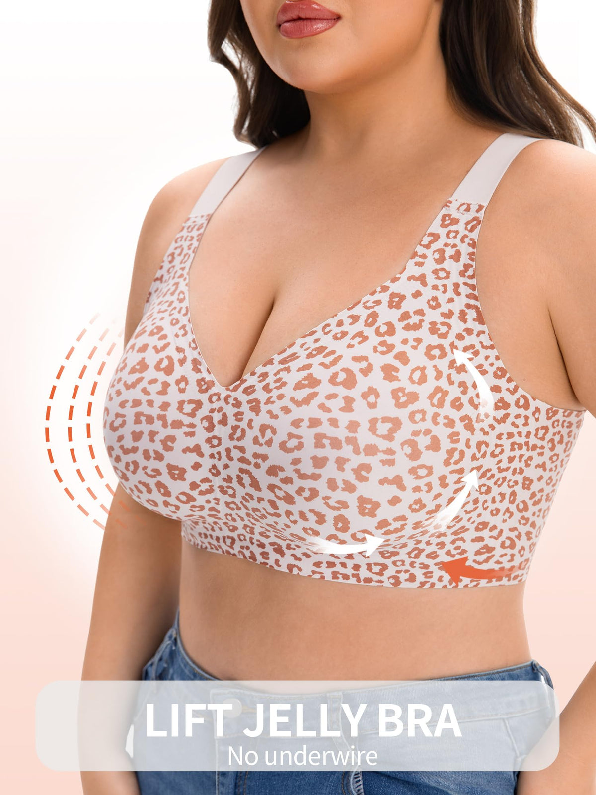 HOWIN Jelly Bras for Women Non Wired Seamless Gel Plus Size Push Up Bras