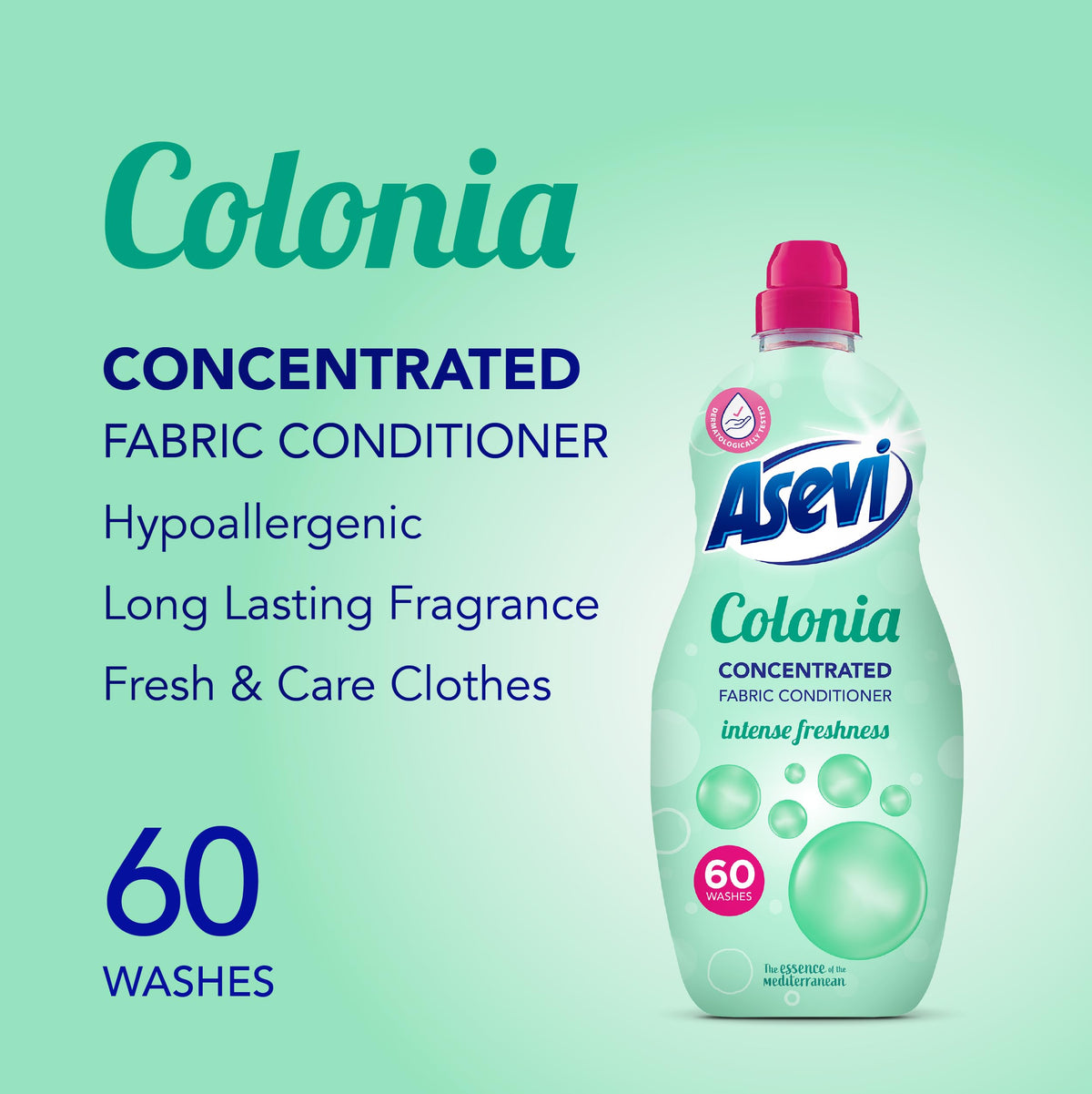Asevi Fabric Conditioner, Laundry Conditioner, Liquid Fabric Conditioner, 60 Washes, Multipack of 10 X 1380ML (Blue)