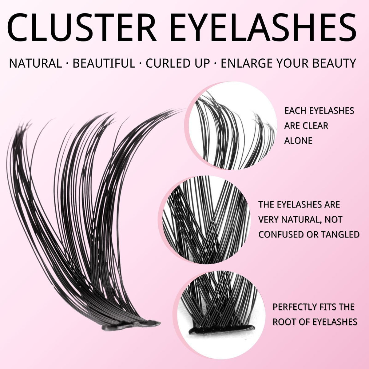 KEYRI 580 Pieces Individual Eyelashes 30-100D Cluster Lashes Kit