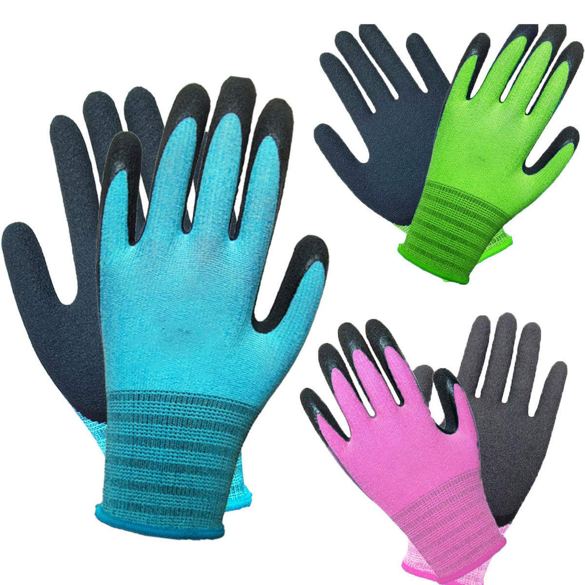 3 Pairs Gardening Gloves Superior Grip Work Gloves Durable Comfortable Breathable Multipurpose for Gardening Construction, Logistics,Warehousing,Landscaping (3Pairs Medium)