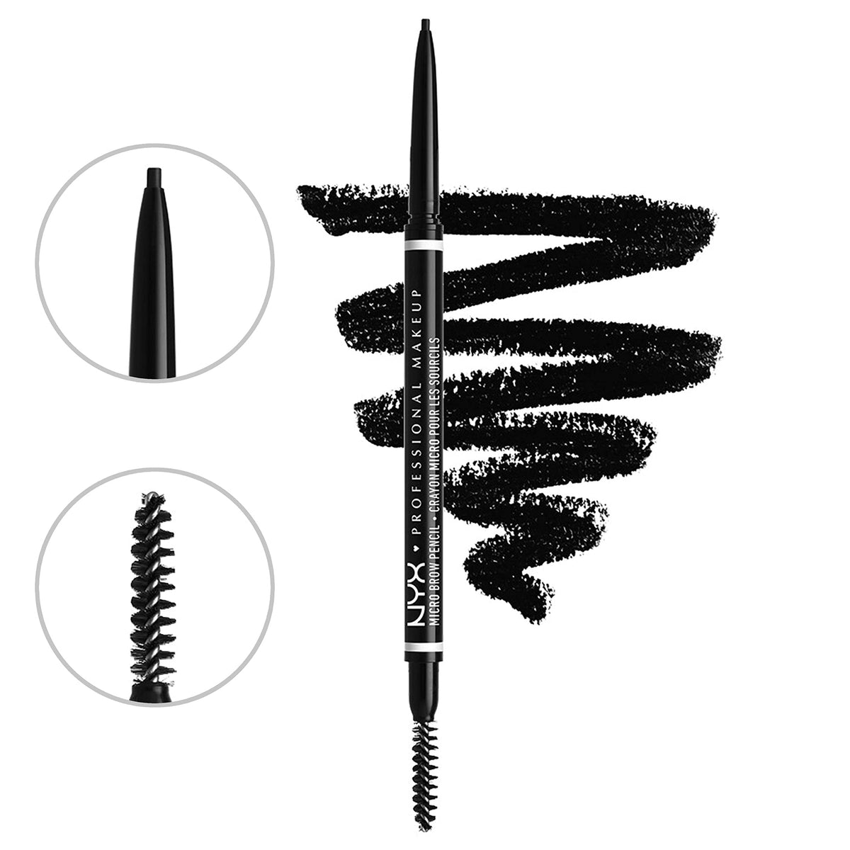 NYX Professional Makeup Micro Brow Pencil, Dual Ended Precise: Ash Brown