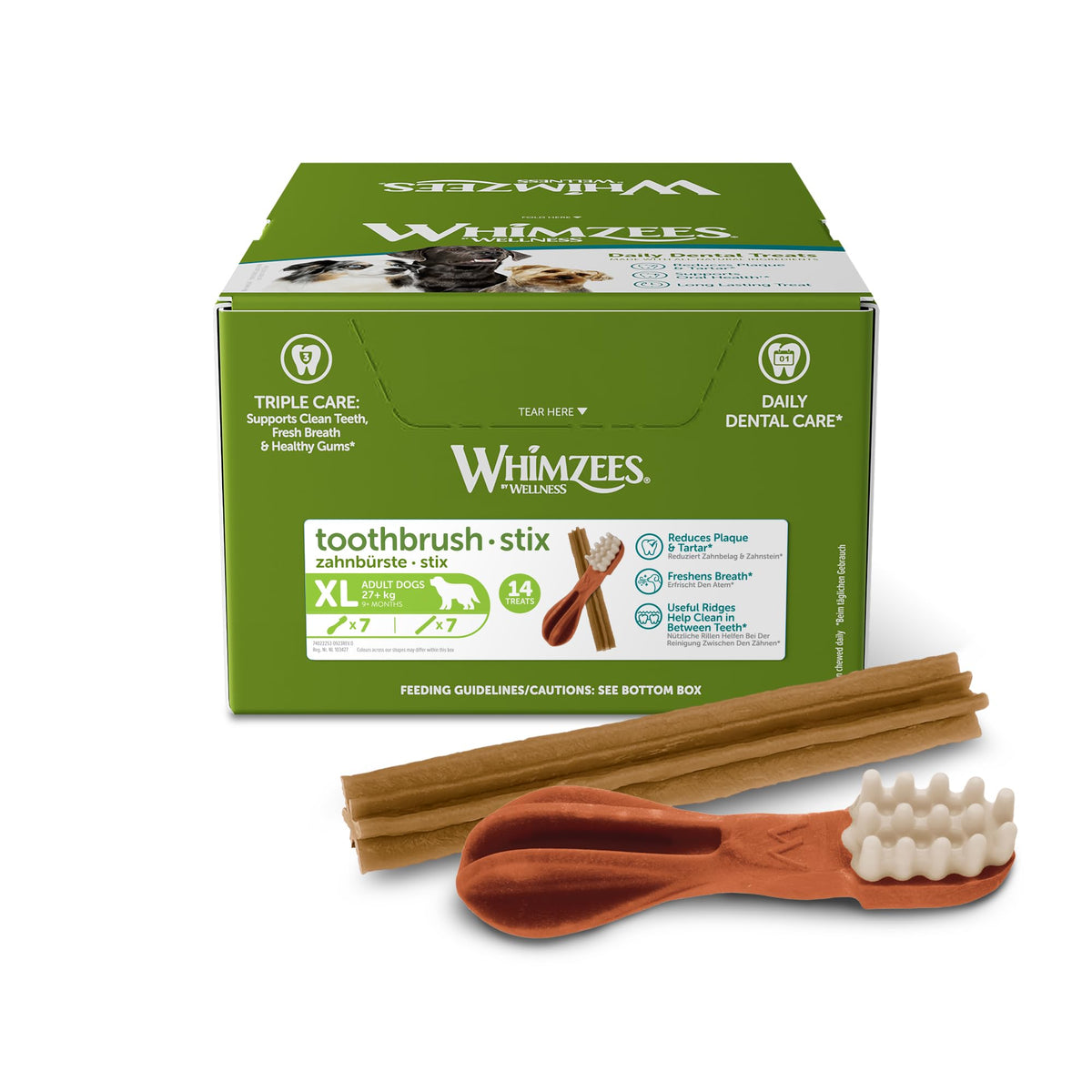 WHIMZEES Variety Box Dental S, 56 Pieces – Mixed Shapes, Size S