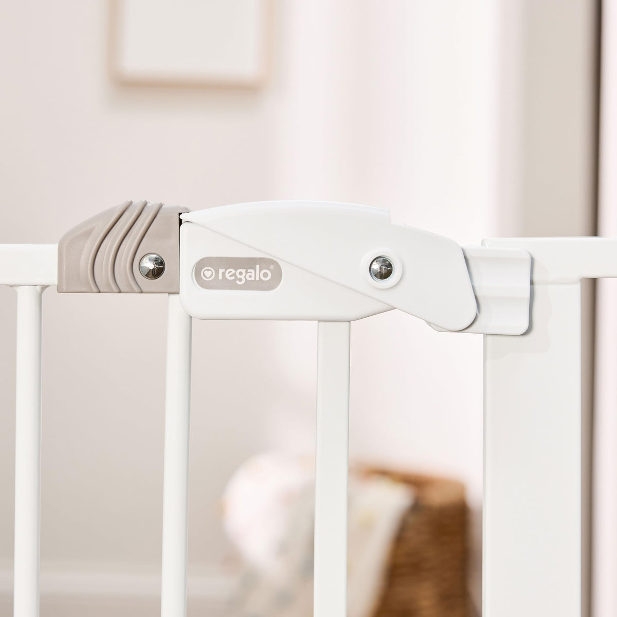 Regalo Safety 91.4cm Extra Tall Baby Gate for Doorways & Bottom of Stairs, Fits Openings 73.6-90cm (Extension Included), Pressure Mounted for Babies, Toddlers & Pets