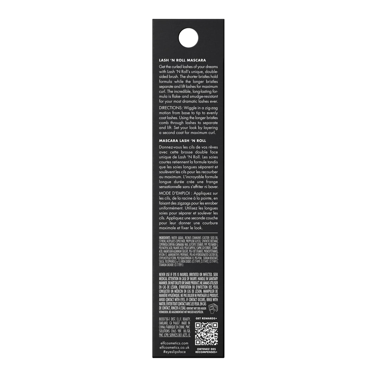e.l.f. Lash 'N Roll Mascara, Curling Mascara For Visibly Lifted Lashes, Lifts & Separates Lashes. Long-Lasting Formula, Vegan & Cruelty-Free, Black