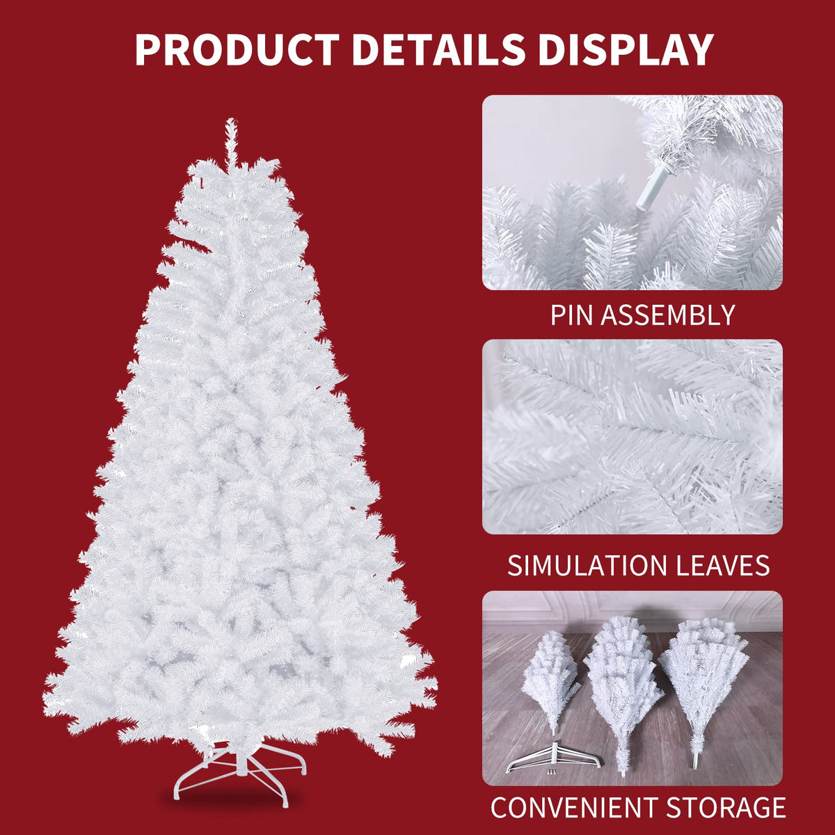 7ft Premium Christmas Tree 1432 Branch Tips Green Xmas Trees Bushy Artificial Christmas Tree Pine Tree with Metal Stand Easy to Assemble Realistic Spruce Branches Christmas Tree for Indoor and Outdoor