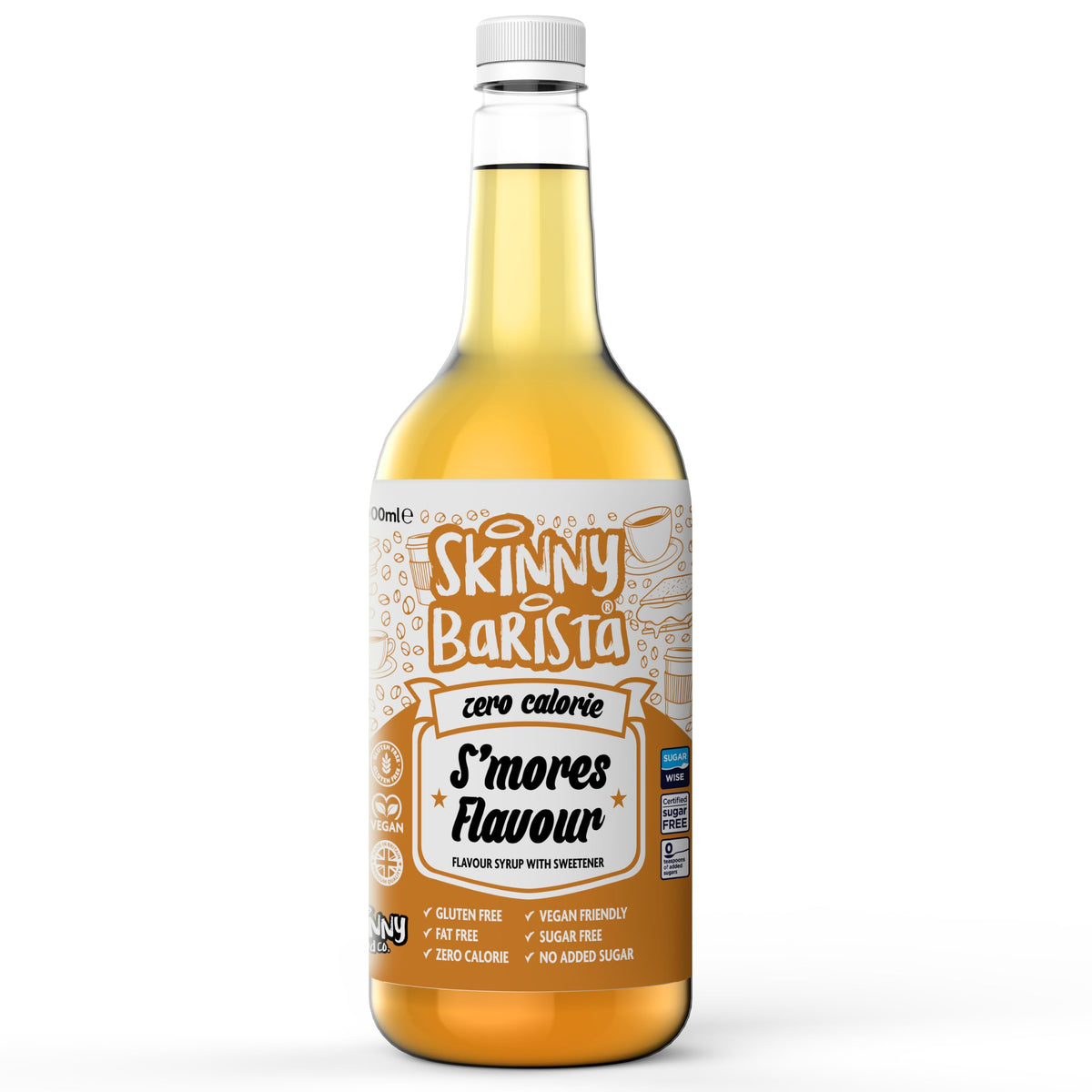 Skinny Food Co Butterscotch Syrup Zero Calorie 1L - Sugar Free Coffee Syrup