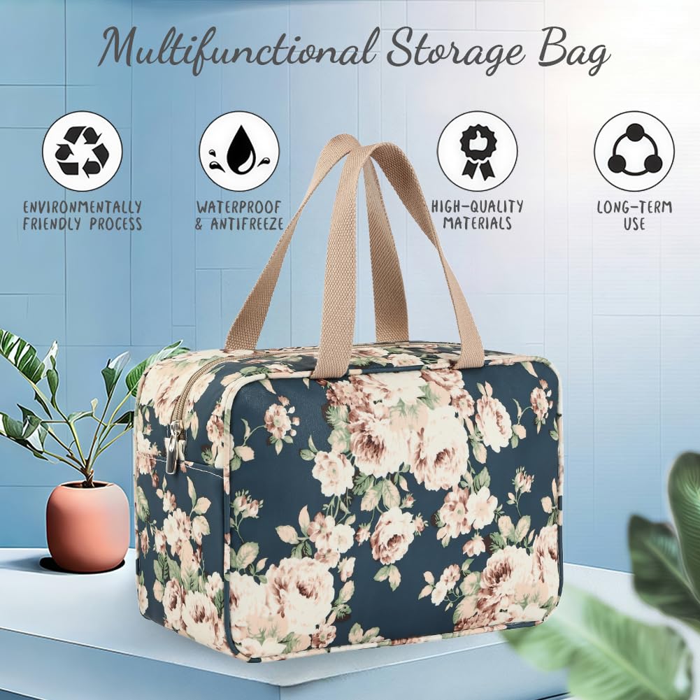 Aucuu Toiletry Bag, Large Full Size Toiletry Bag, Travel Hand-Held Make up Wash Bags, Portable Waterproof Toile-Try Kit, Bathroom Storage Case, Cosmetic Organizer for Travel, Camping for Women Girl