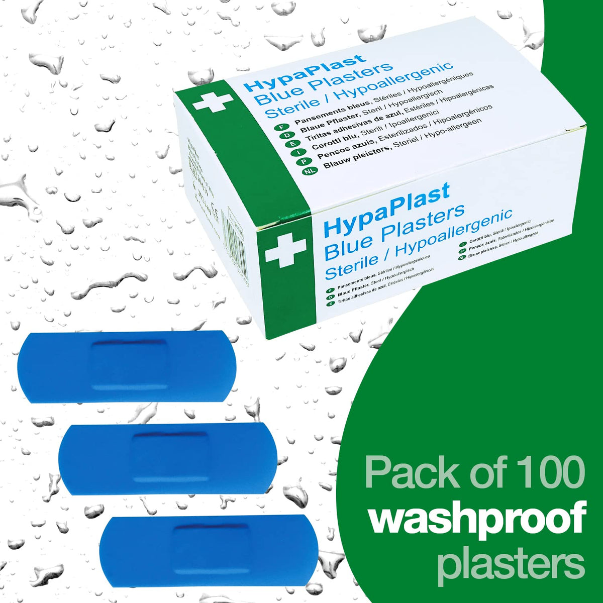 Safety First Aid Group HypaPlast Pink Washproof Plasters, 7.2 x 2.5 cm (Pack of 100)