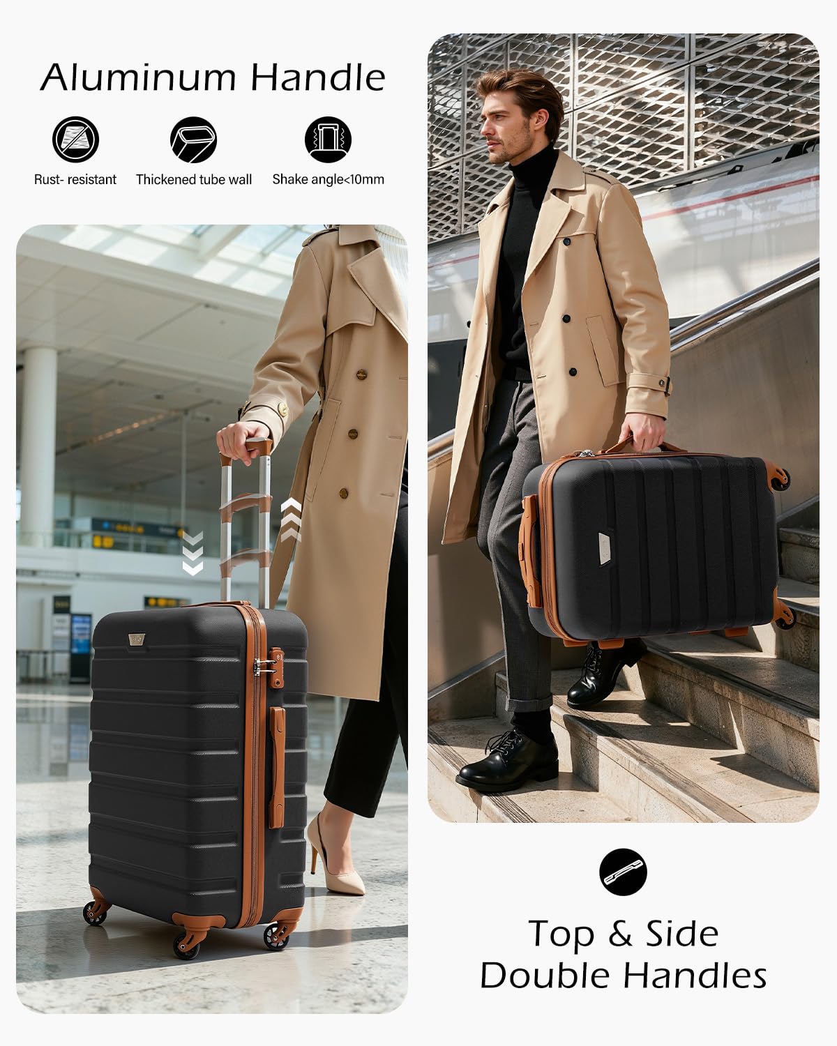 COOLIFE 28 Inch Large Suitcase, ABS+PC, Lightweight Hard Shell Luggage