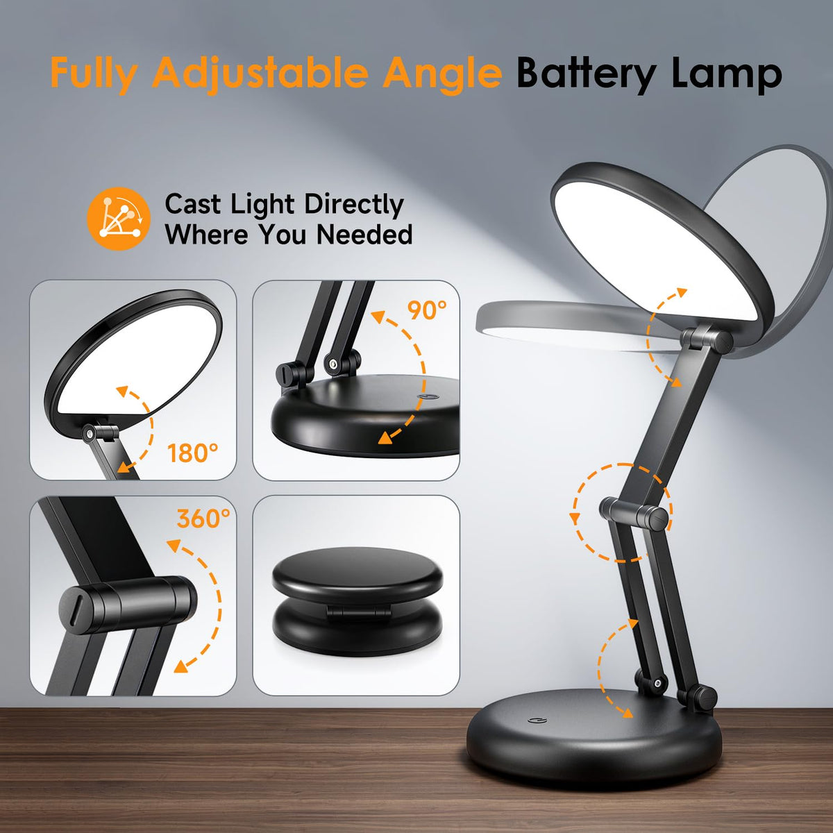 One Fire Rechargeable lamp, Portable Light, Reading Light,Long Battery Life