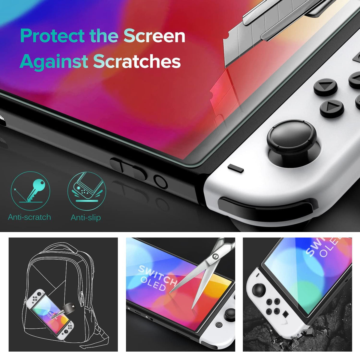 ivoler [4-Pack for Switch 2 Screen Protector with Alignment Frame Tool, 30-second installation- Bubble-Free Application - 9H Hardness -Tempered Glass Protection Film for Nintendo Switch 2 Model 2025