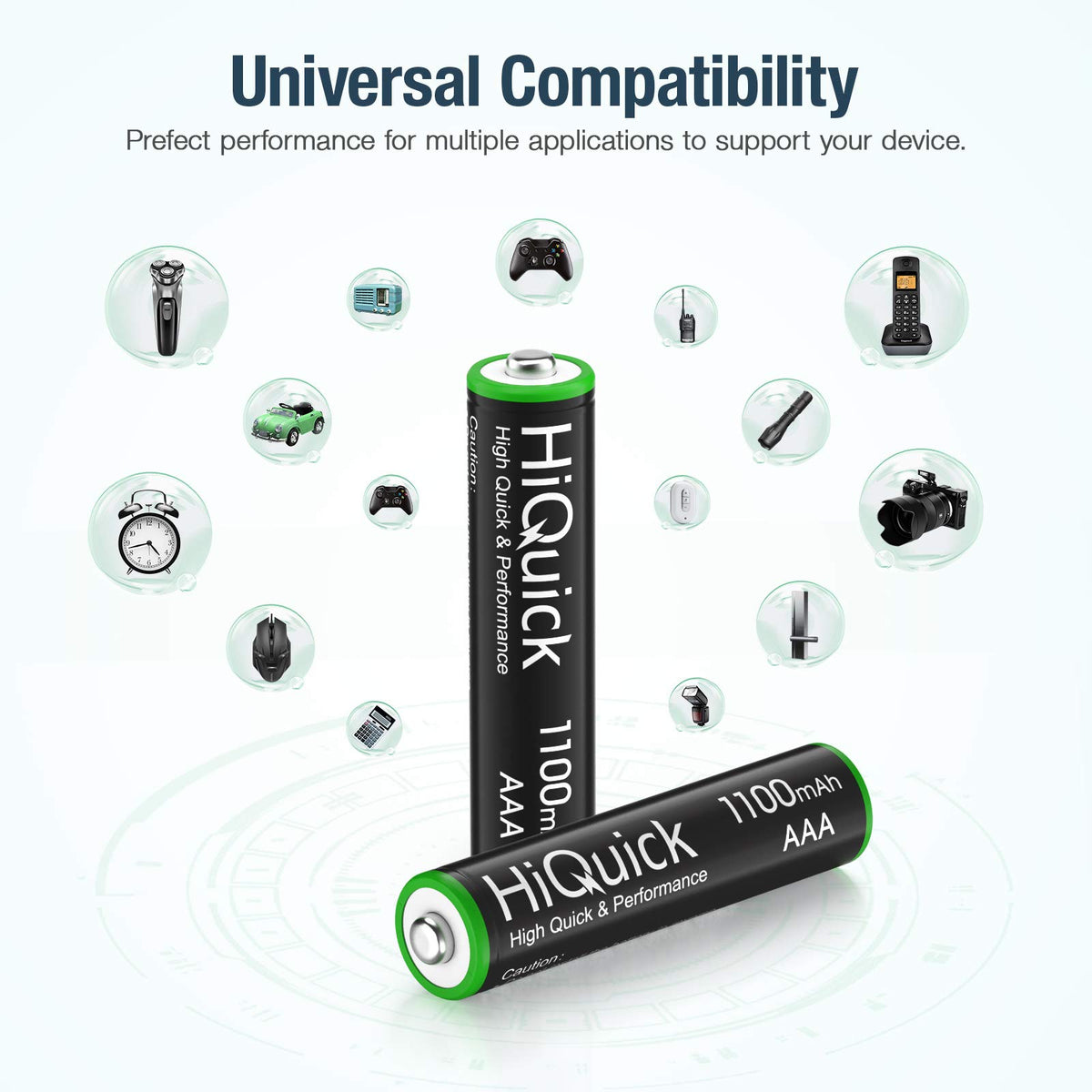 HiQuick 16 Pack AA AAA Rechargeable NiMH Batteries Set,1200 Cycles