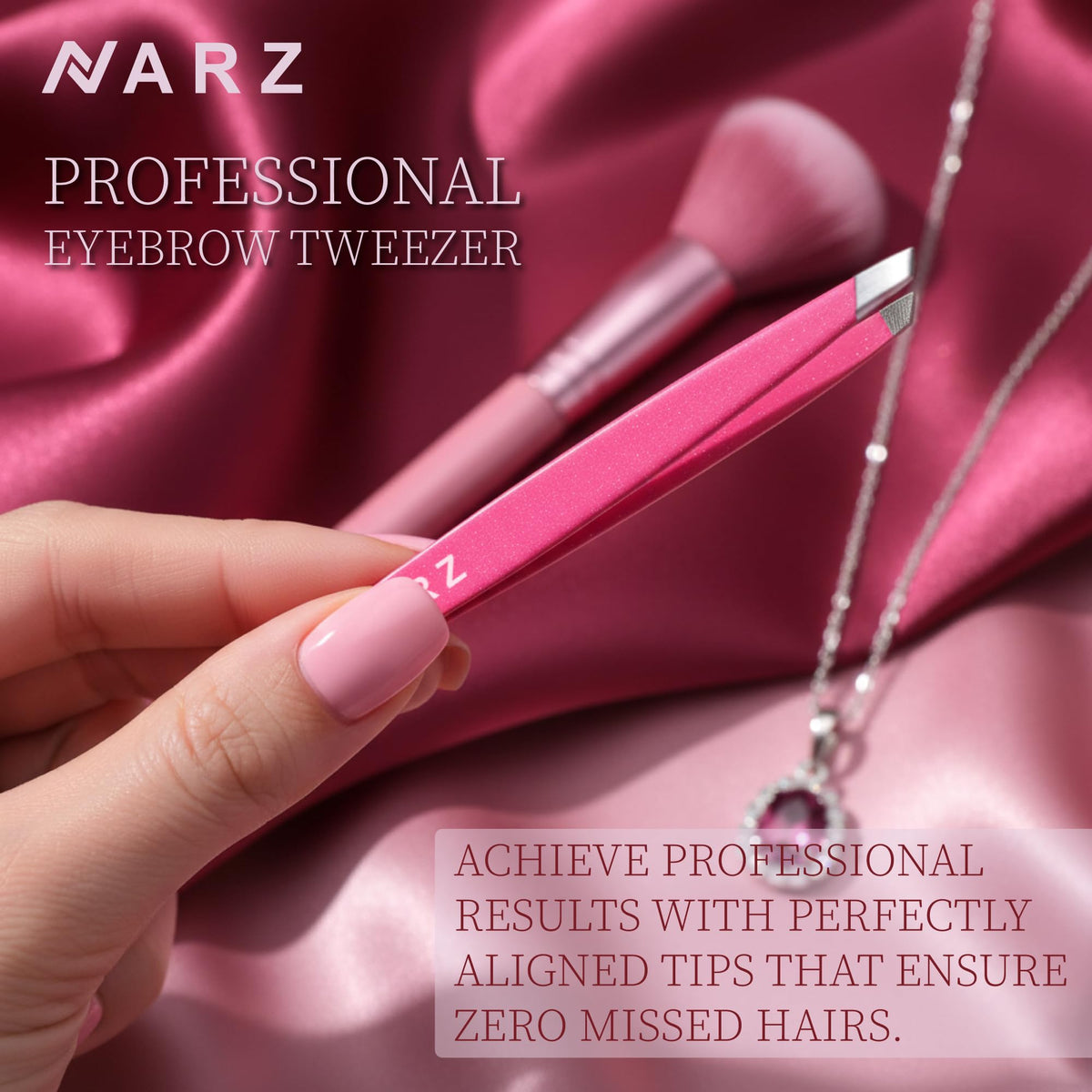 NARZ 1 Piece Professional Tweezer for Facial Hair Women & Men Stainless Steel Precision Tweezers for Ingrown Hair Tweezers for Men & Women (Shiny Black)