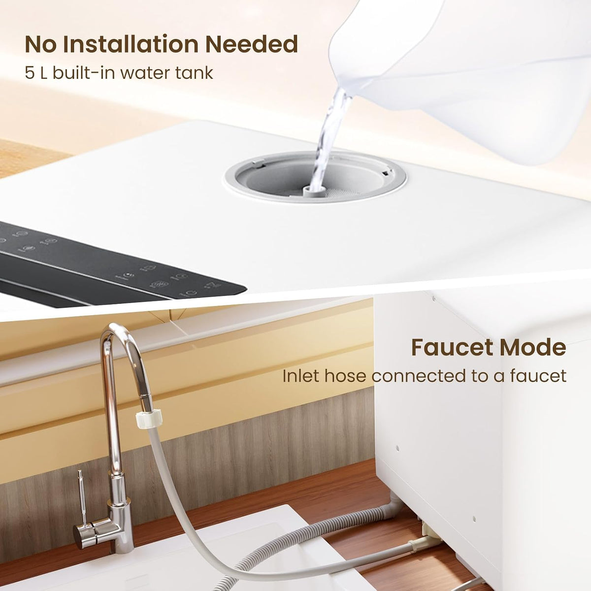 HAVA Table Top Dishwasher, 8 Wash Programmes Upgraded Countertop Dishwasher