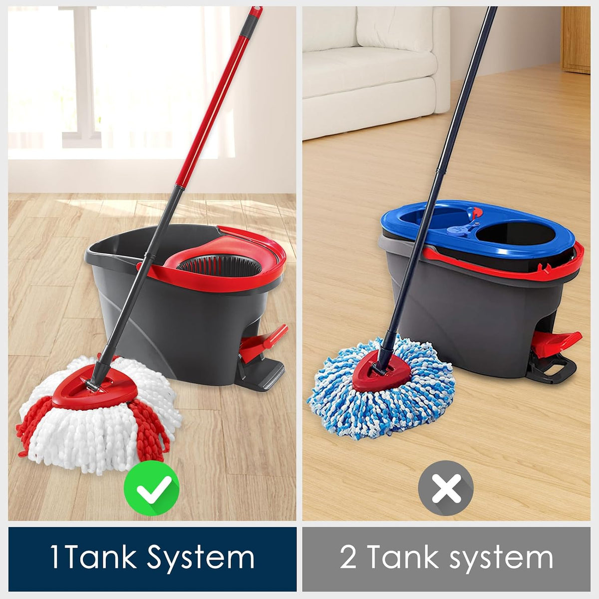 SUPERFA 4 Pack Mop Heads Compatible with Vileda 2-in-1 Turbo Mop