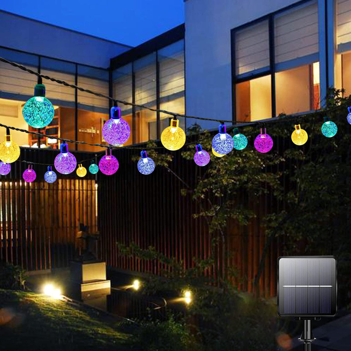 Lezonic Solar String Lights Outdoor, 50LED 7M/23Ft Solar Fairy Lights
