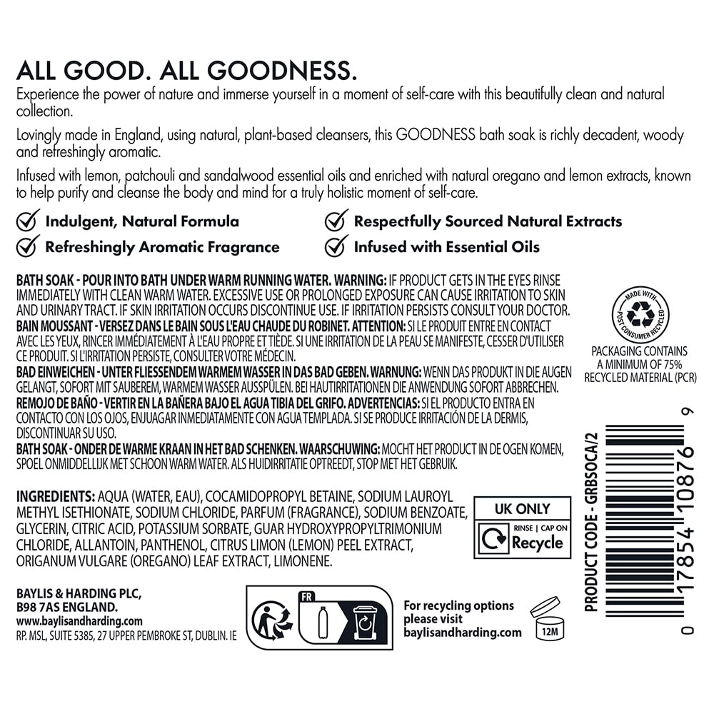 Baylis & Harding Goodness Natural Body Wash 500ml 3 pack