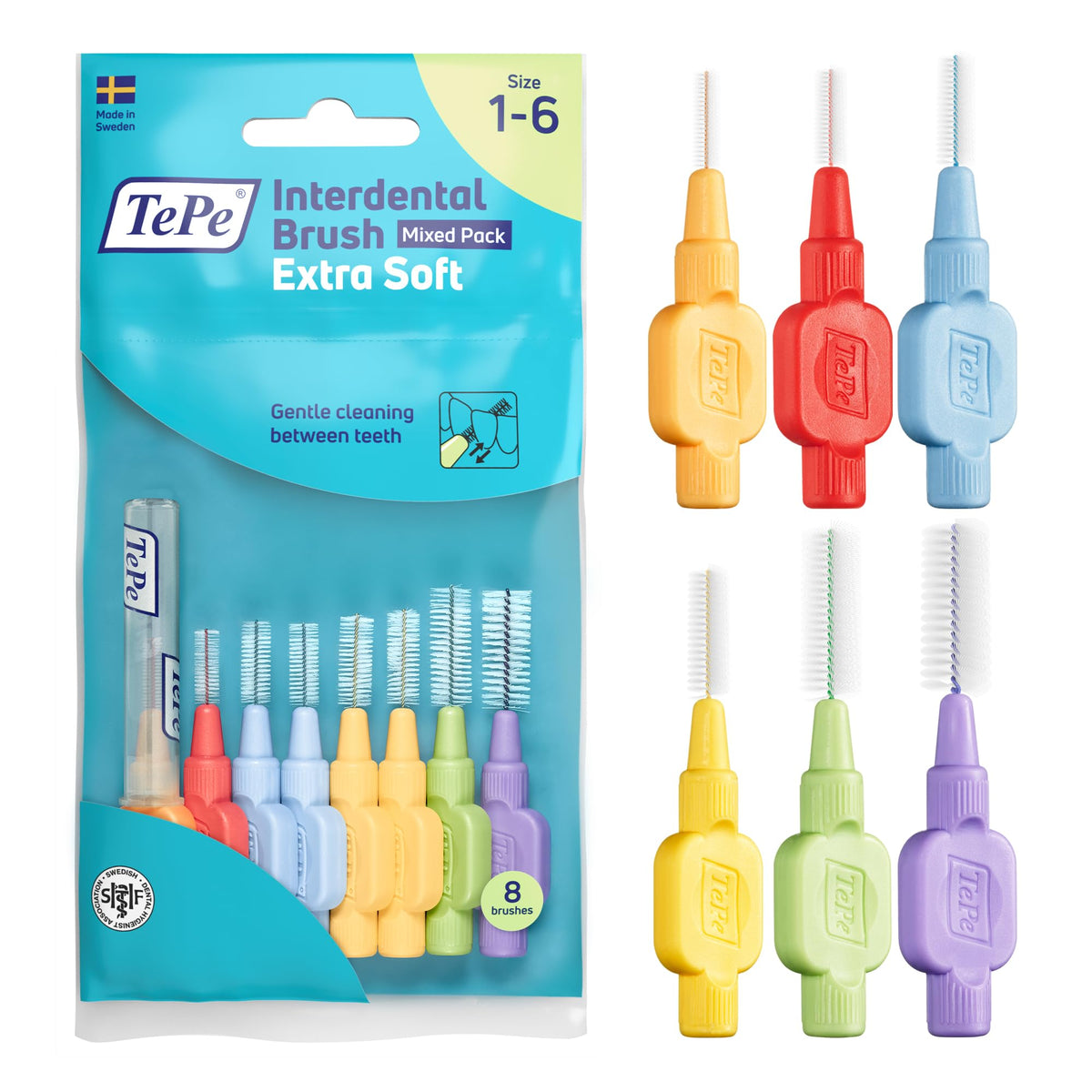 TePe Interdental Brush, Original, Blue, 0.6mm/ISO 3, 8pcs