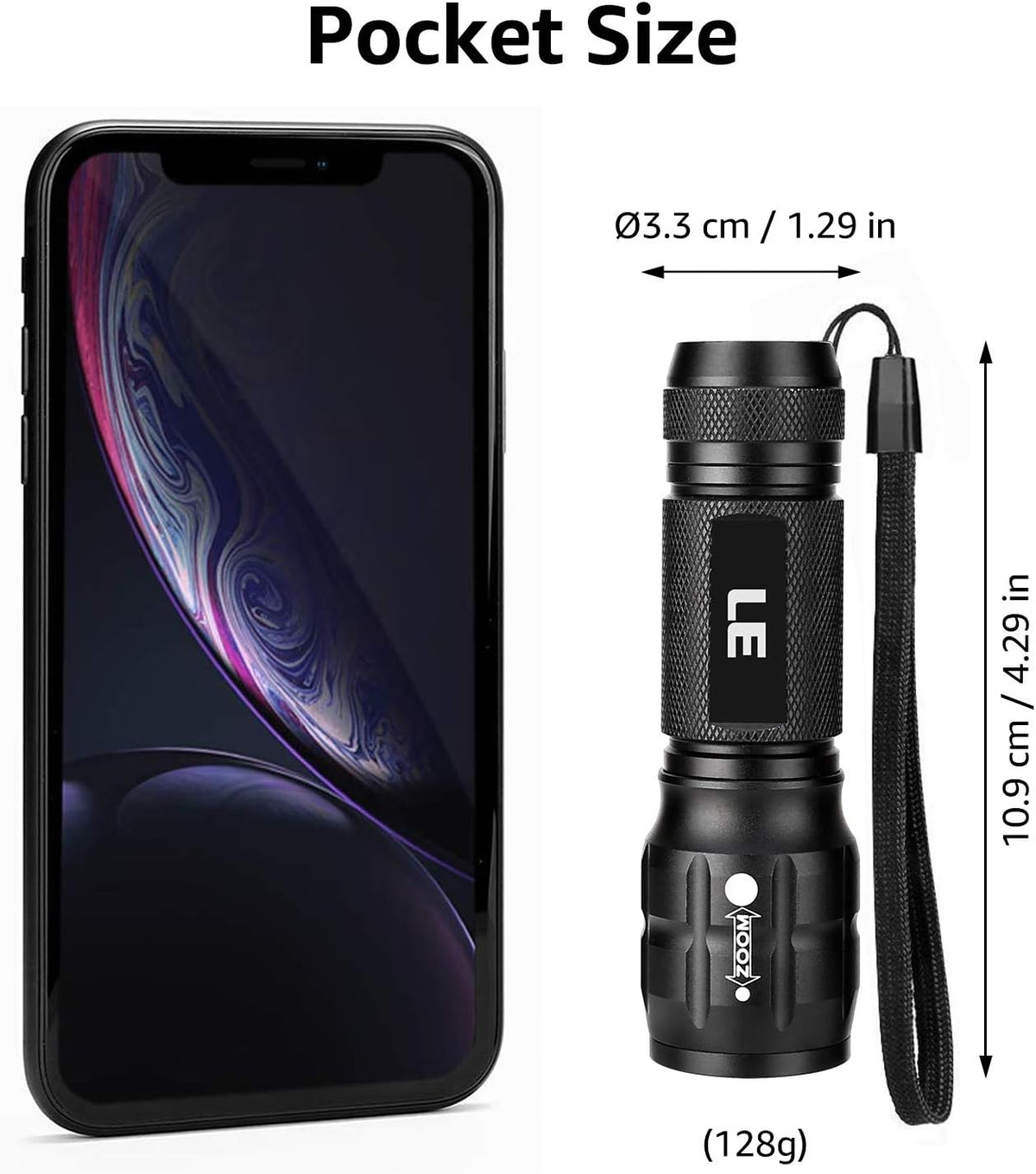 Lepro LE LED Torch Battery Powered, Camping Flashlight, Adjustable Focus