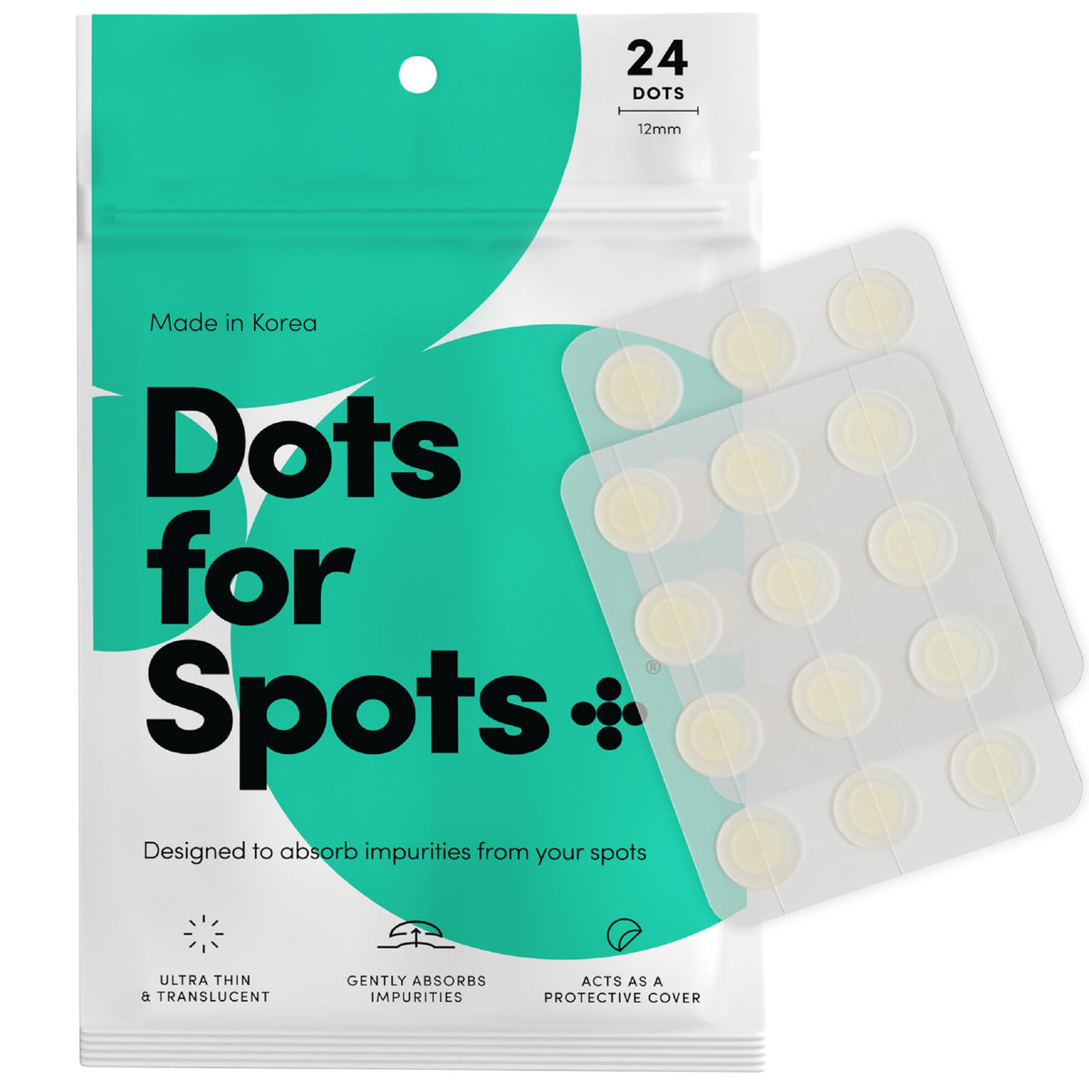 Dots for Spots Oval Spot Patch with Micro Darts - Pack of 9 Translucent Spot Treatment Stickers Infused With Niacinamide & Salicylic Acid - Fast-Acting, Vegan & Cruelty Free Skin Care
