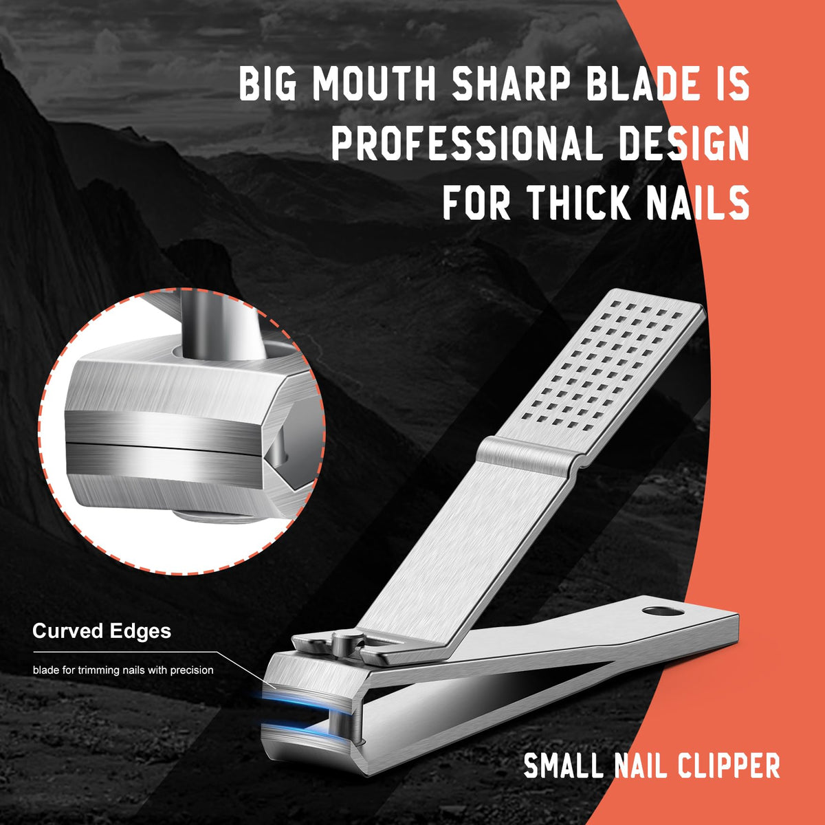 BEZOX Well-Made Nail Clipper Set 2 Pcs, Wide Jaw Opening Nail Clipper for Fingernail and Toenail, Premium Stainless Steel Sharp Sturdy Finger Nail Clipper