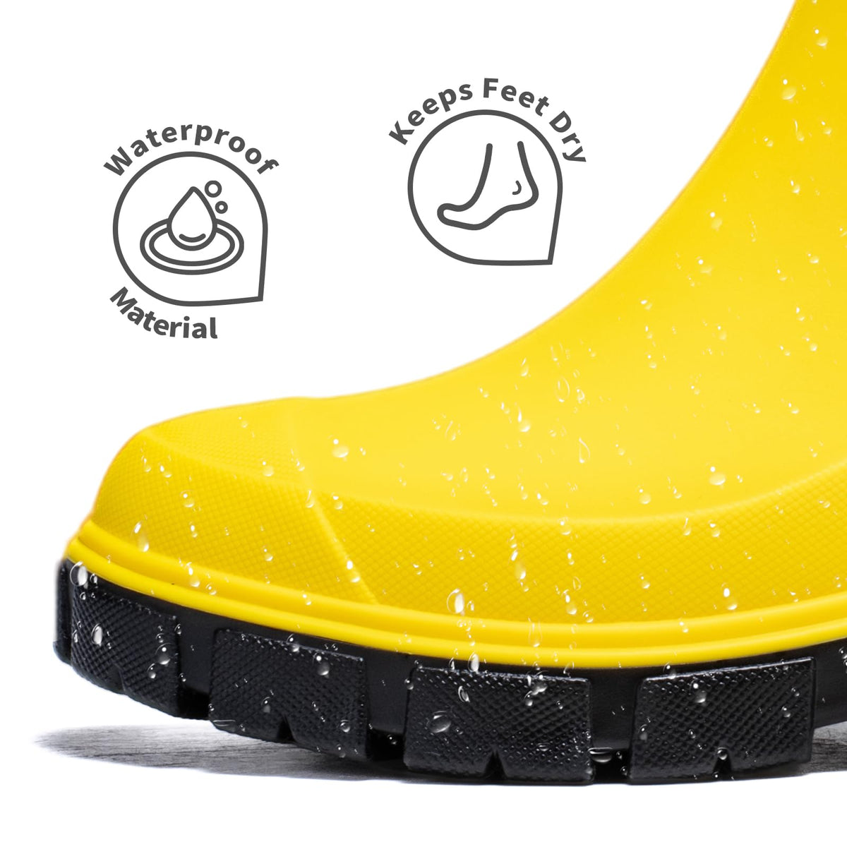 DRECAGE Wellies Boots Women Waterproof Short Chelsea Fashion Ladies Comfortable Rain Boots Outdoors Garden Walking