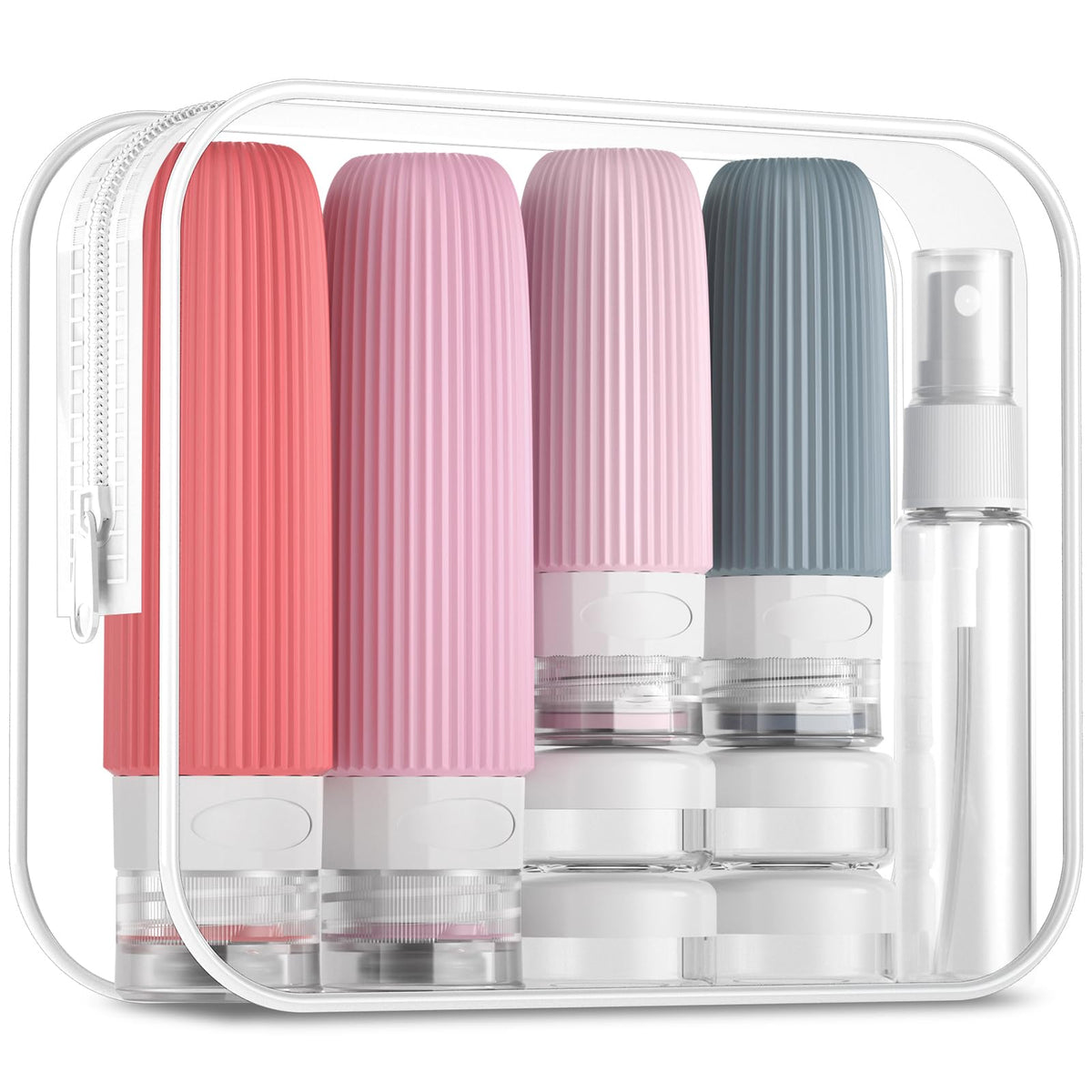 Mrsdry Travel Bottles for Toiletries, 16 Pack Silicone Travel Bottles Set, Leakproof Travel Size Toiletries, BPA Free Travels Containers for Toiletries, Traveler Accessories for Shampoo Conditioner