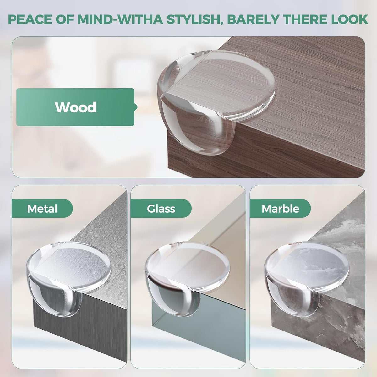 Peakally Corner Protectors for Baby Pack of 12, Thick Table Furniture Edge Protectors for Kids with Strong Adhesion, Corner Guard & Edge Safety Bumpers Clear - 6 R and 6 L