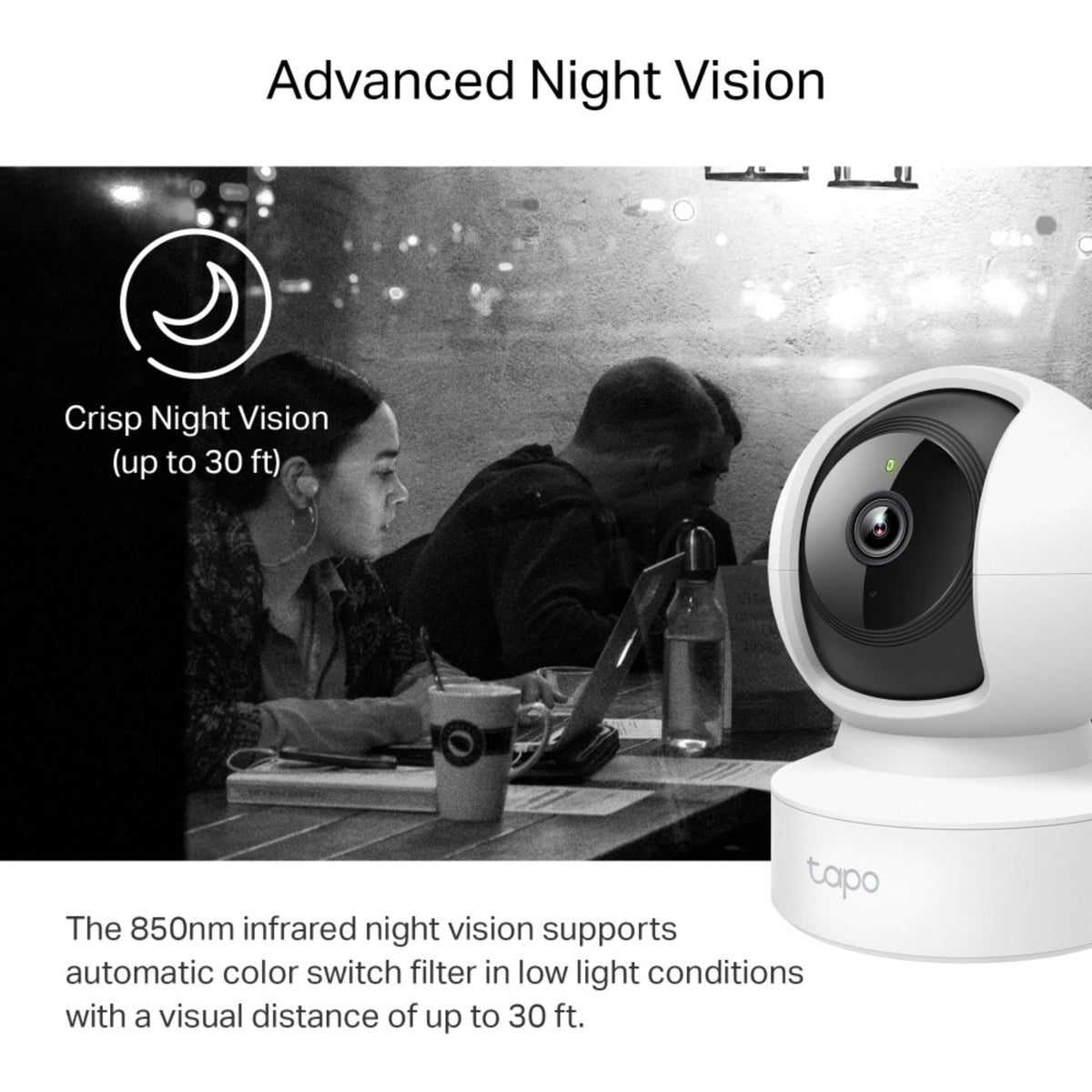 Tapo TP-Link 2K Pan Tilt Security Camera for Baby Monitor, Dog Camera w/Motion Detection, 2-Way Audio Siren, Night Vision, Cloud &SD Card Storage (Up to 256 GB), Works with Alexa & Google Home (C210)