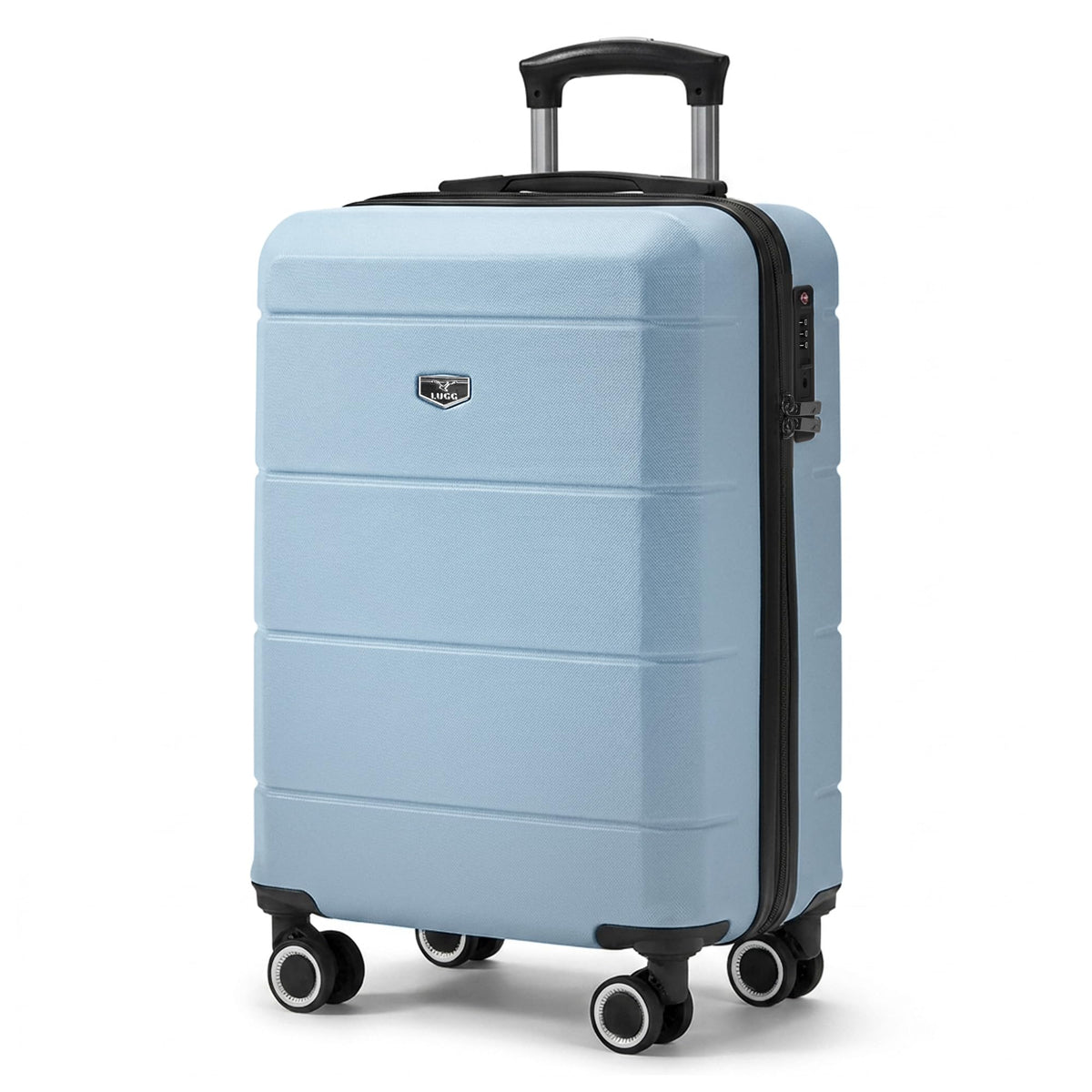 LUGG Jetset 40cm Suitcase 40x30x20cm, Ryanair Compatible Underseat Size, Hard Shell ABS, Spinner with Removable Wheels, Lightweight Travel Luggage, 1 Year Warranty