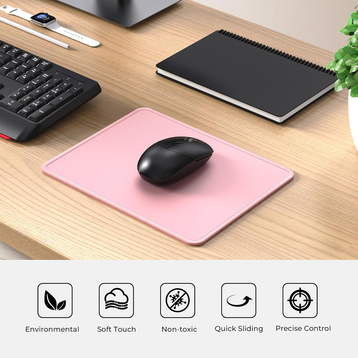 cimetech Gaming Mouse Pad 800 * 300 * 3 MM, Extended Large Mouse Mat Computer Keyboard Desk Pad with Anti-Slip Rubber Base Comfortable Waterproof Soft Cloth, Improved Precision and Speed - Black
