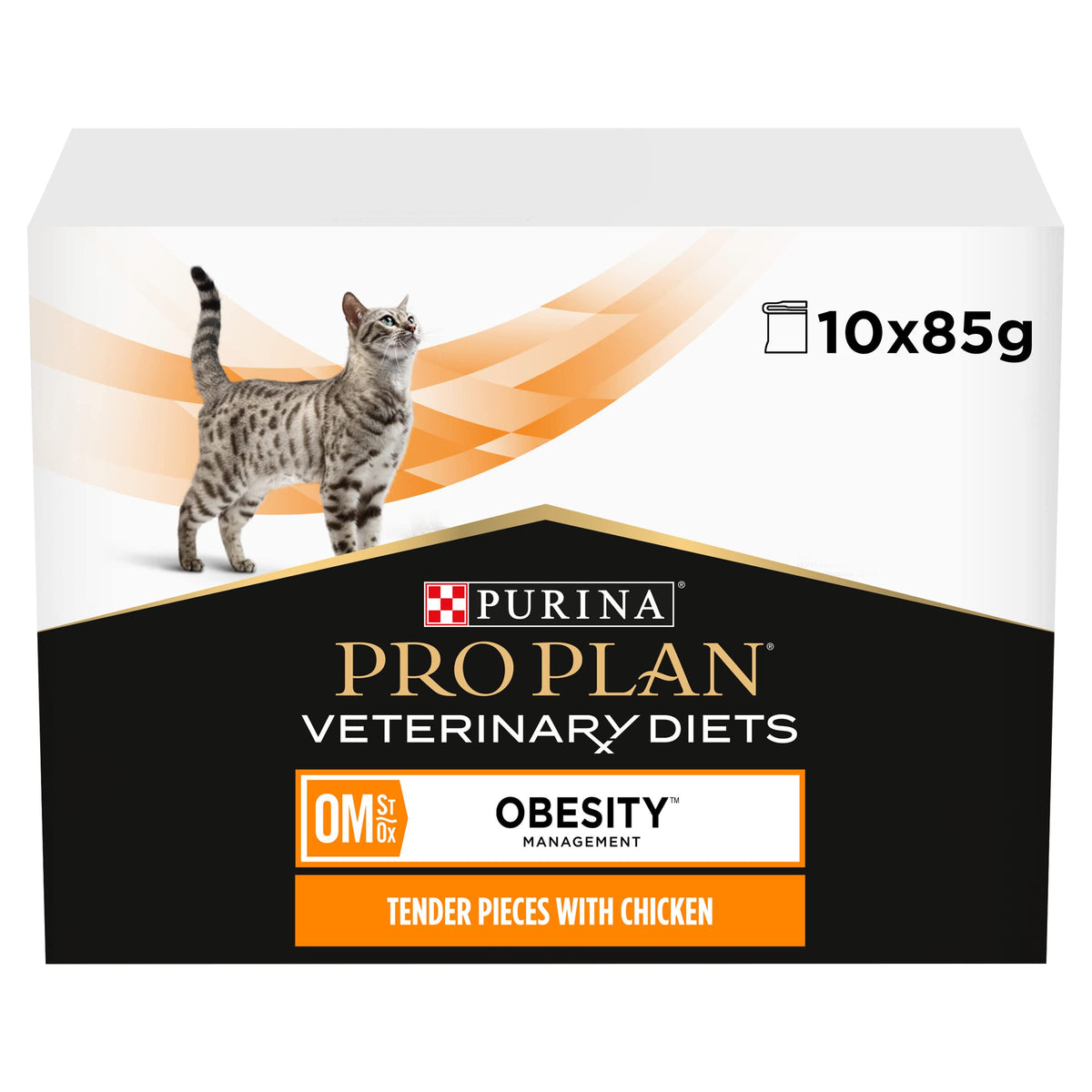PRO PLAN VETERINARY DIETS UR Urinary Chicken Wet Cat Food 10x85g (Pack of 4)