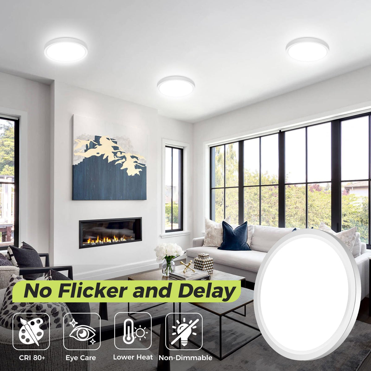 hepside 2 Pack Bathroom Ceiling Light 30cm, 3000K/3500K/4000K/5000K/6500K 5CCT LED Ceiling Lights, 24W, Modern, Waterproof, Round Flush Mount for Bathroom, Kitchen, Bedroom, Hallway