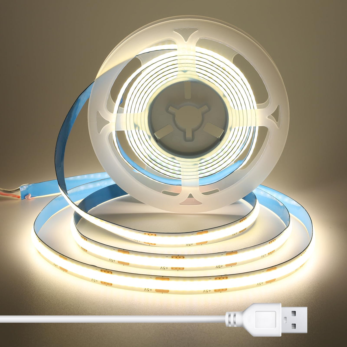 COB LED Strip 3m, 24V, Dimmable, Remote, Warm White, 2700K