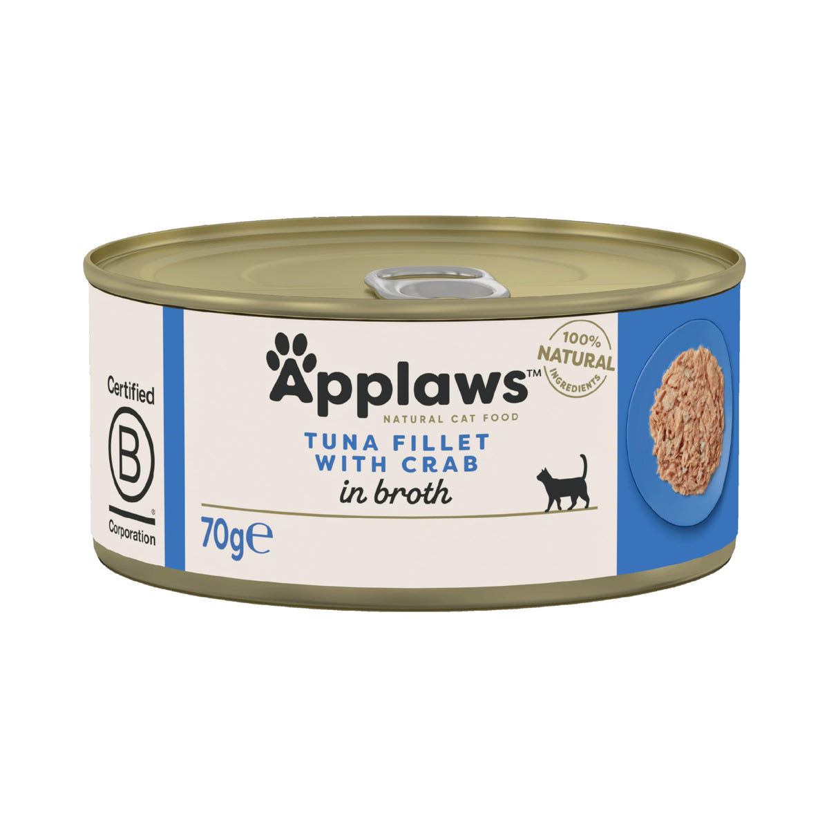 Applaws 100% Natural Wet Cat Food 24 x 70g Tuna Fillet Tins in Broth