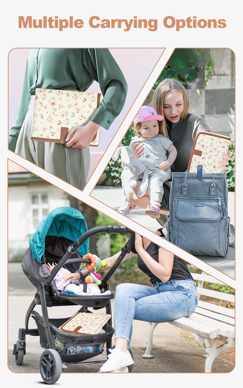 Lekebaby Foldable Travel Changing Mat Portable Baby Change Mat, Grey