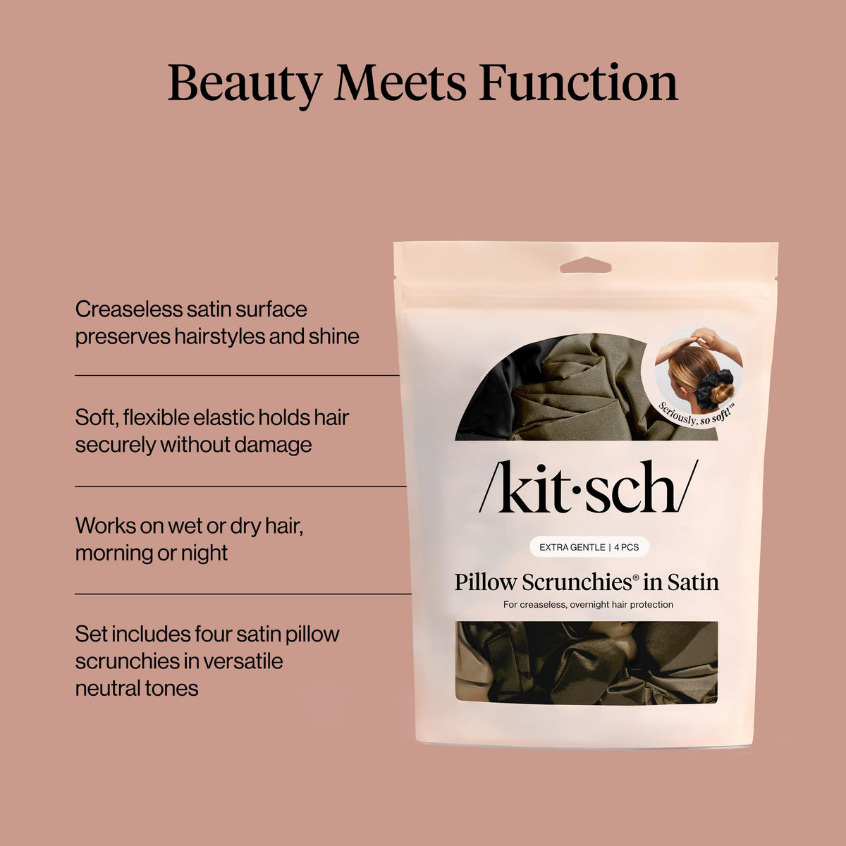 Kitsch Satin Scrunchies for Women 3pcs - Garden Bouquet