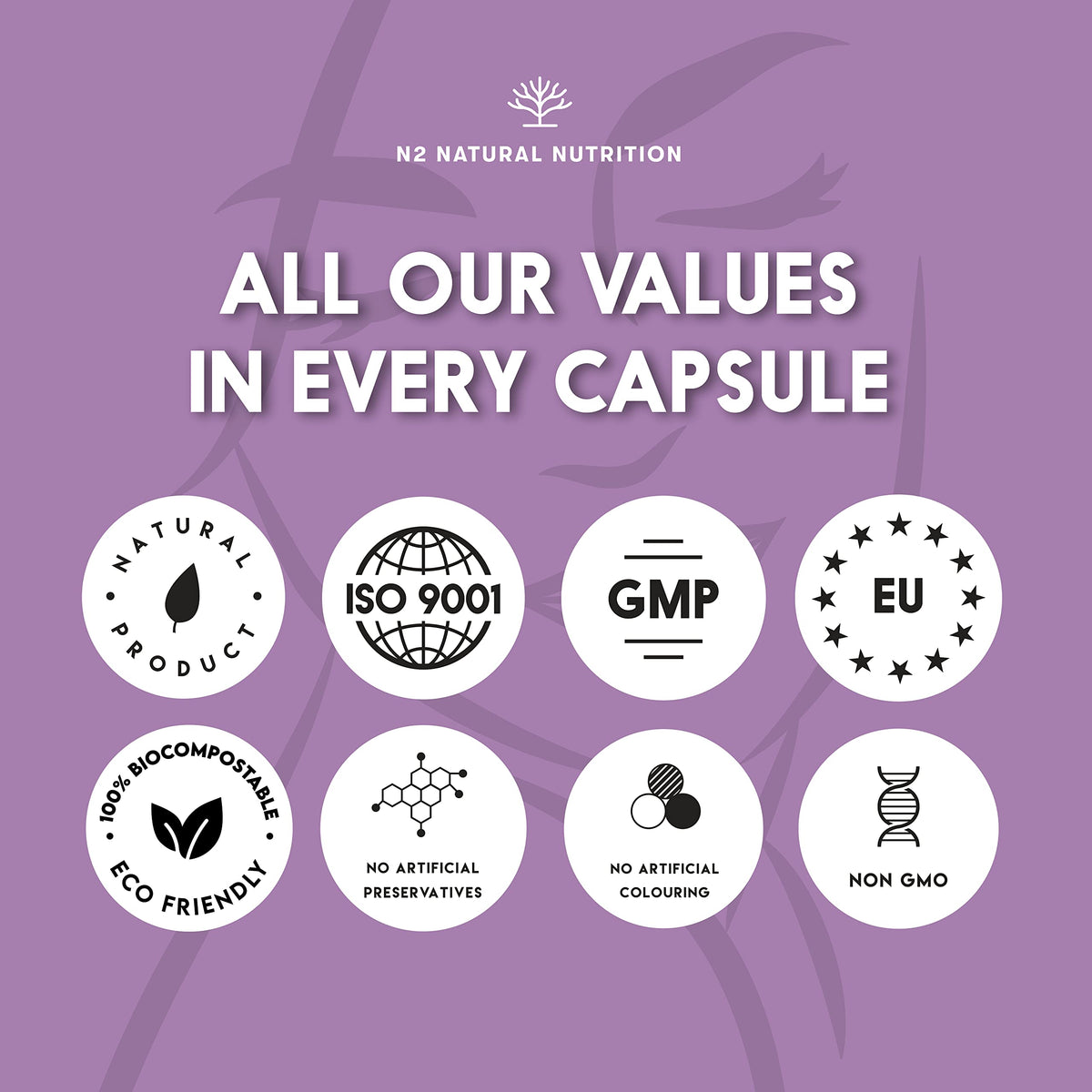 Multi Collagen 1650mg Type I, II, III, V, X. Bovine & Marine Collagen Peptides. 180 Capsules Enhanced with Vitamin C. High Strength Collagen for Joints, Hair and Skincare. N2 Natural Nutrition