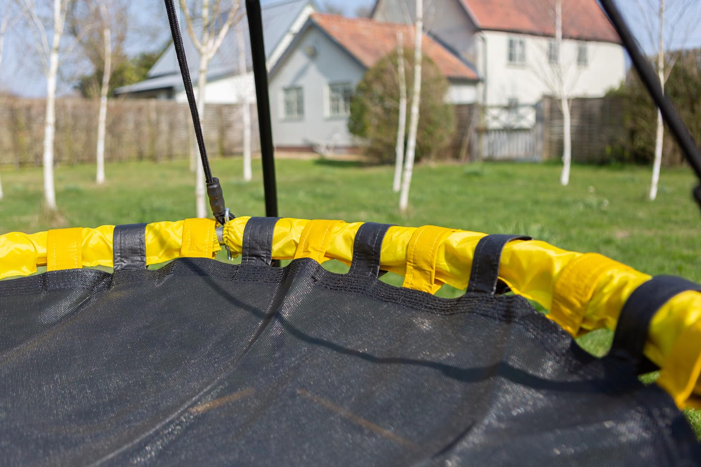 JumpKing UFO Swing Trampoline With Round/Rectangular Seat | Comfortable & Sturdy Kids Trampoline With 360° Range, EVA Foam Cushion, Great For Outdoor Fun & Relaxing, For Grass Or Woodchip Areas