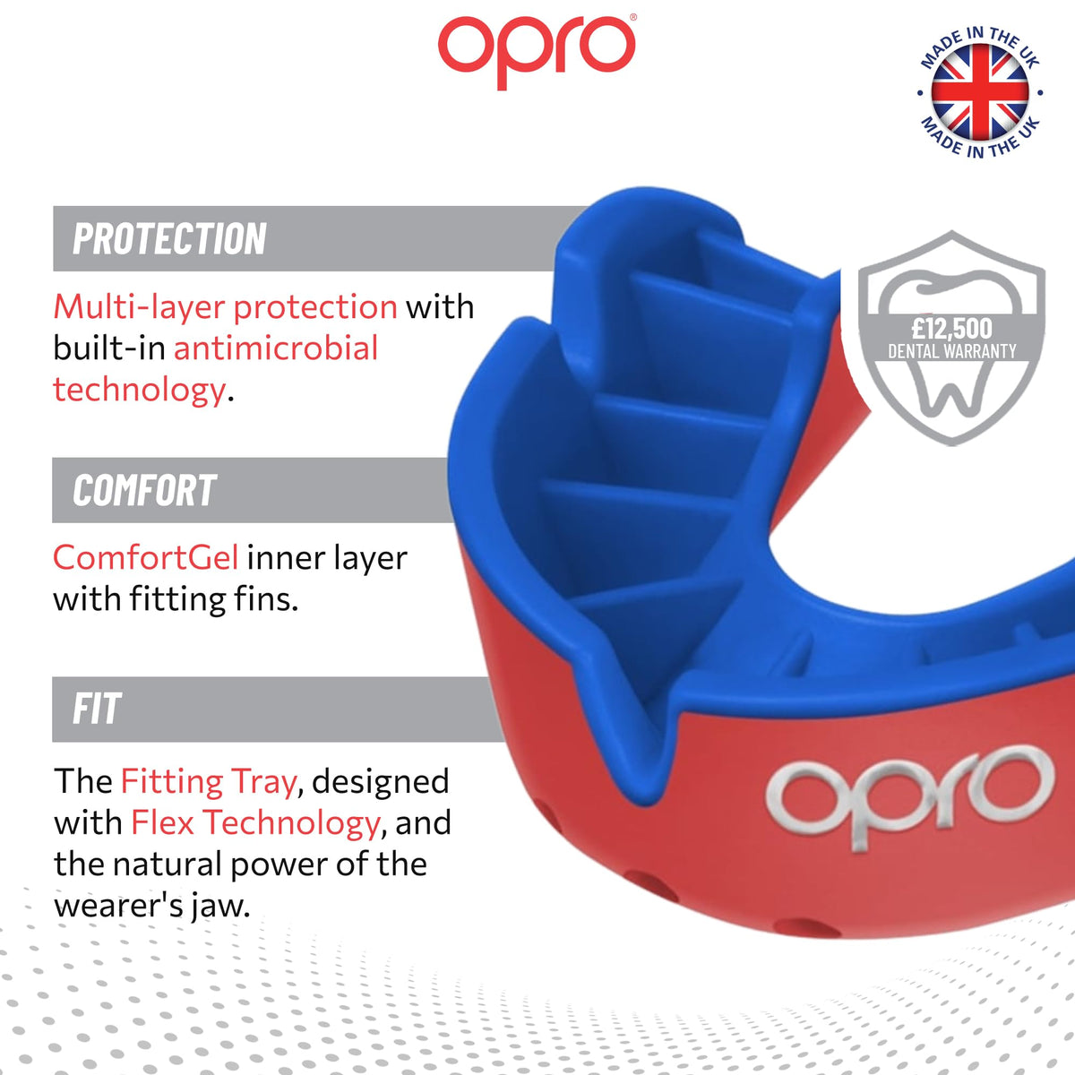 OPRO Silver Level Mouthguard Essential Fit – Gum Shield Adult and Kids – OPRO Mouth Guard Boxing and MMA, Easy Self-Fit Gum Shield Rugby and Hockey – Superior Protection with Dental Warranty