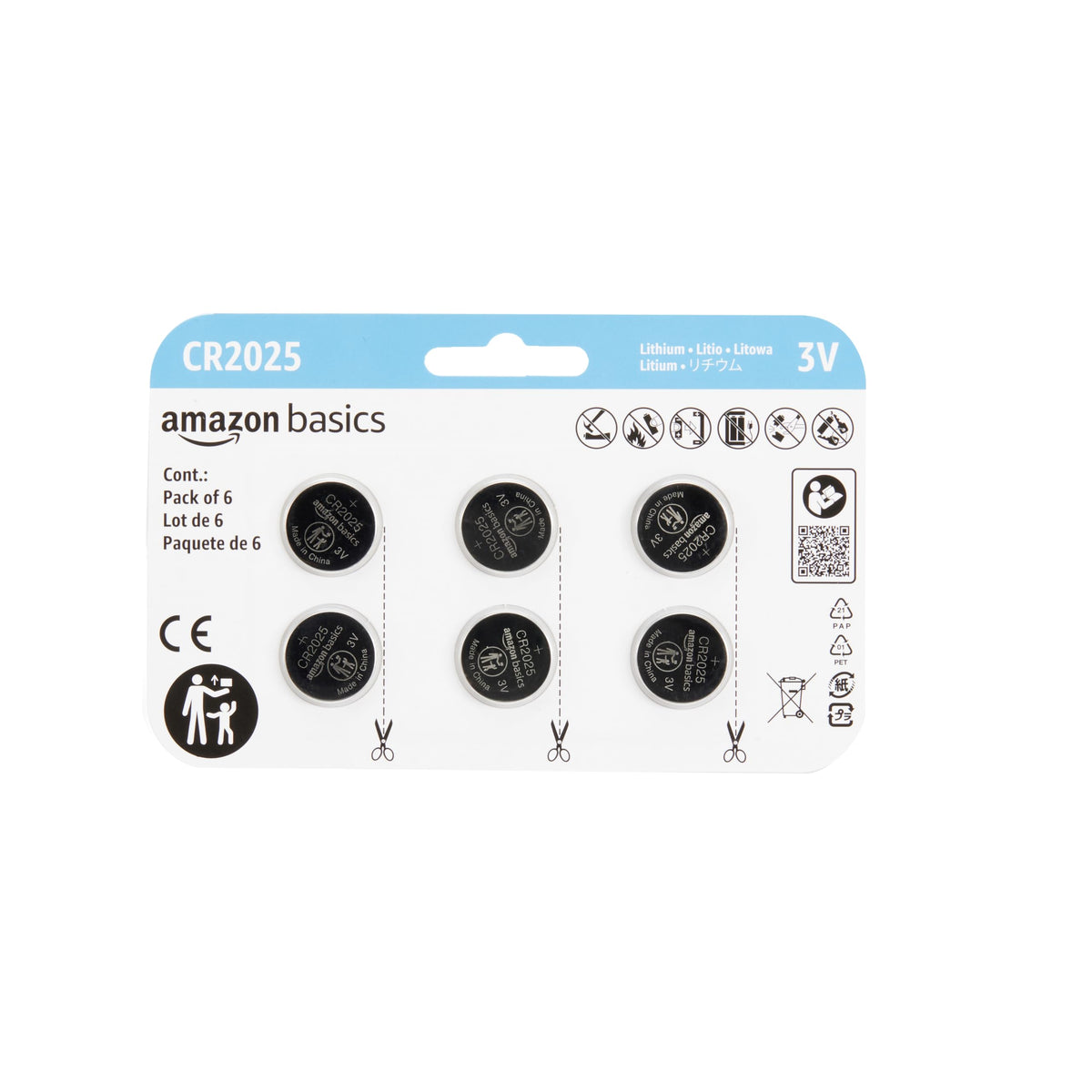 Amazon Basics 10-Pack CR2032 Lithium Coin Cell Battery, 3 Volt, Long Lasting Power, Mercury-Free