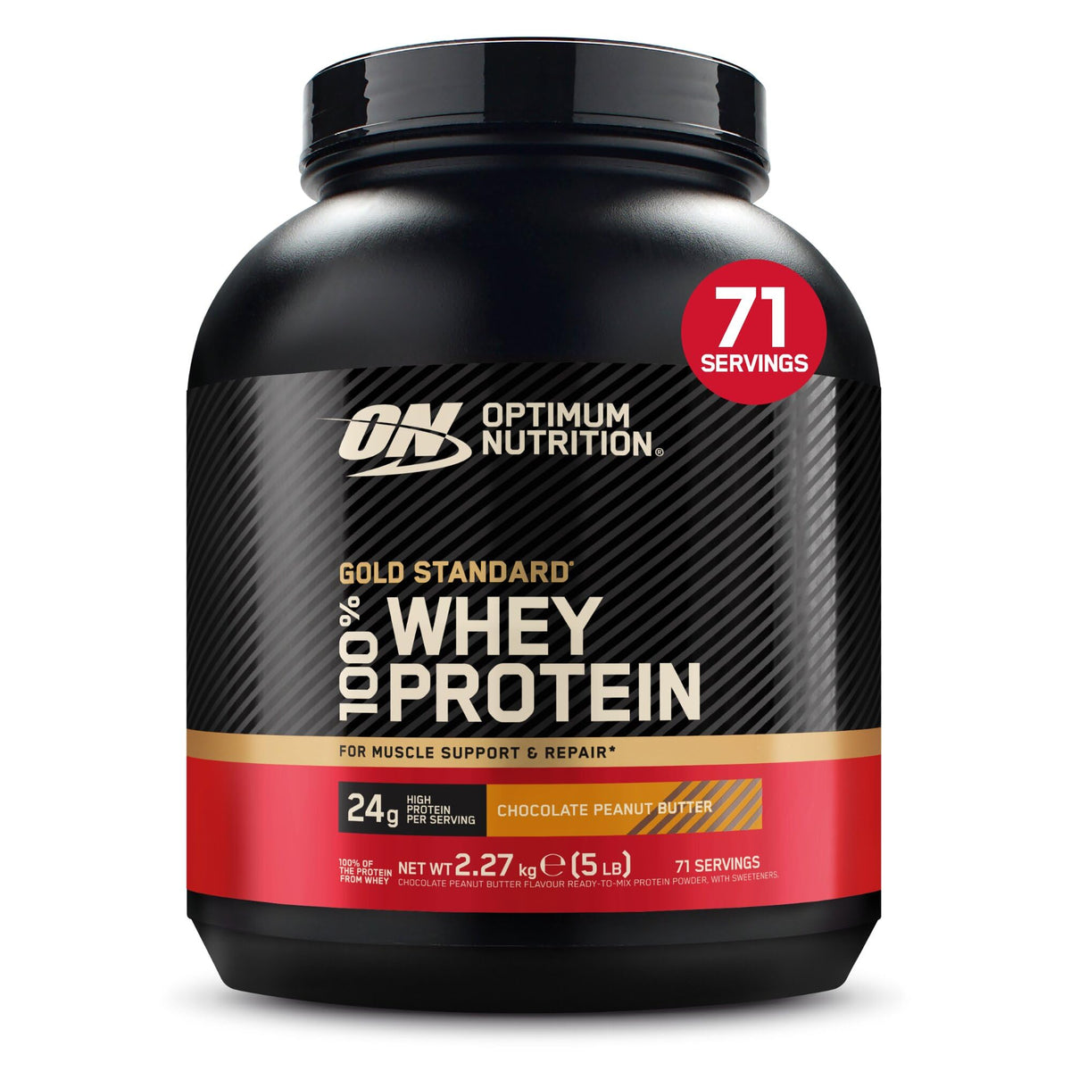Optimum Nutrition Gold Standard 100% Whey Muscle Building and Recovery Protein Powder With Naturally Occurring Glutamine and BCAA Amino Acids, Double Rich Chocolate Flavour, Pack of 24, 24 x 31g